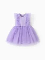 

Baby Girl Ruffled Mesh Splice Dress