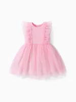 

Baby Girl Ruffled Mesh Splice Dress