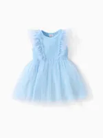 

Baby Girl Ruffled Mesh Splice Dress