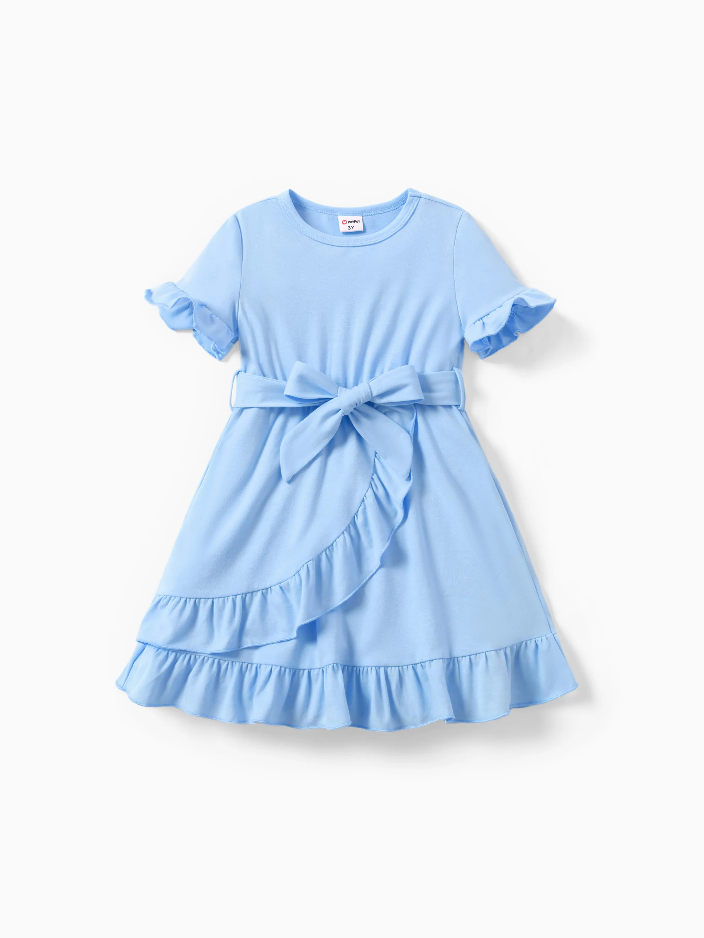 

Toddler/Kid Girl Casual Solid/Printed Ruffled Dress