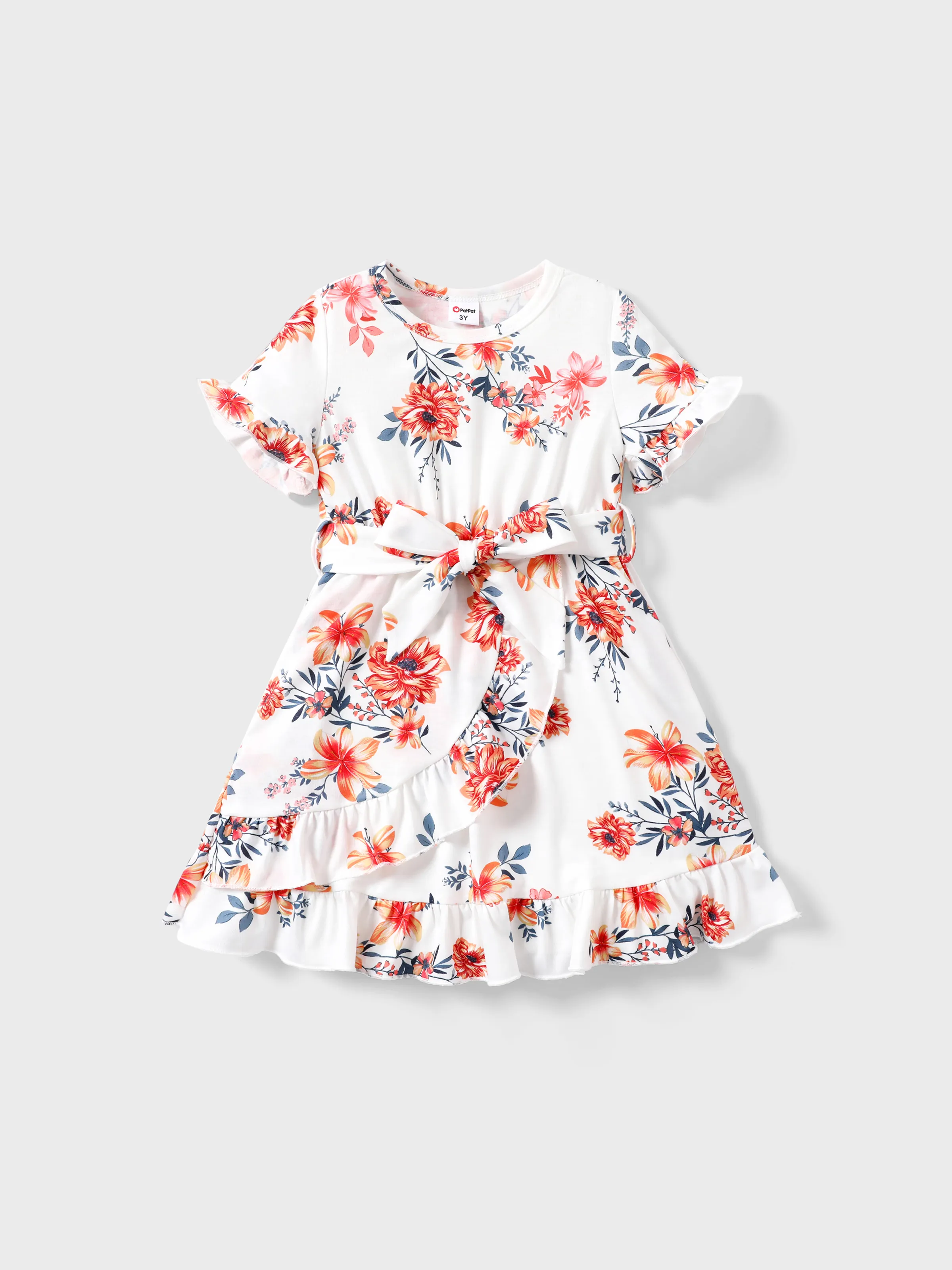 

Toddler/Kid Girl Casual Solid/Printed Ruffled Dress