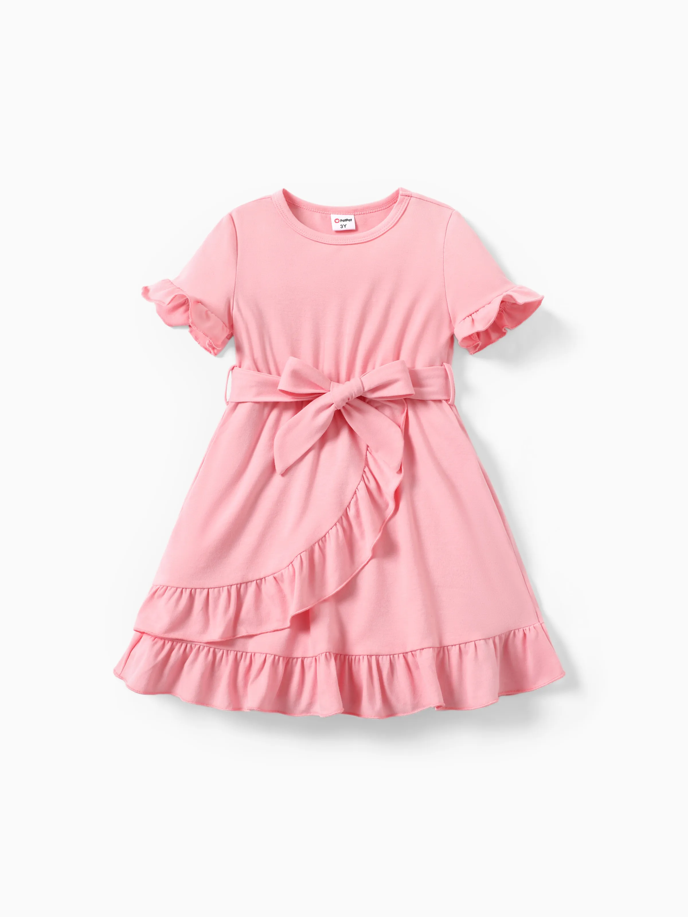 Toddler/Kid Girl Casual Solid/Printed Ruffled Dress