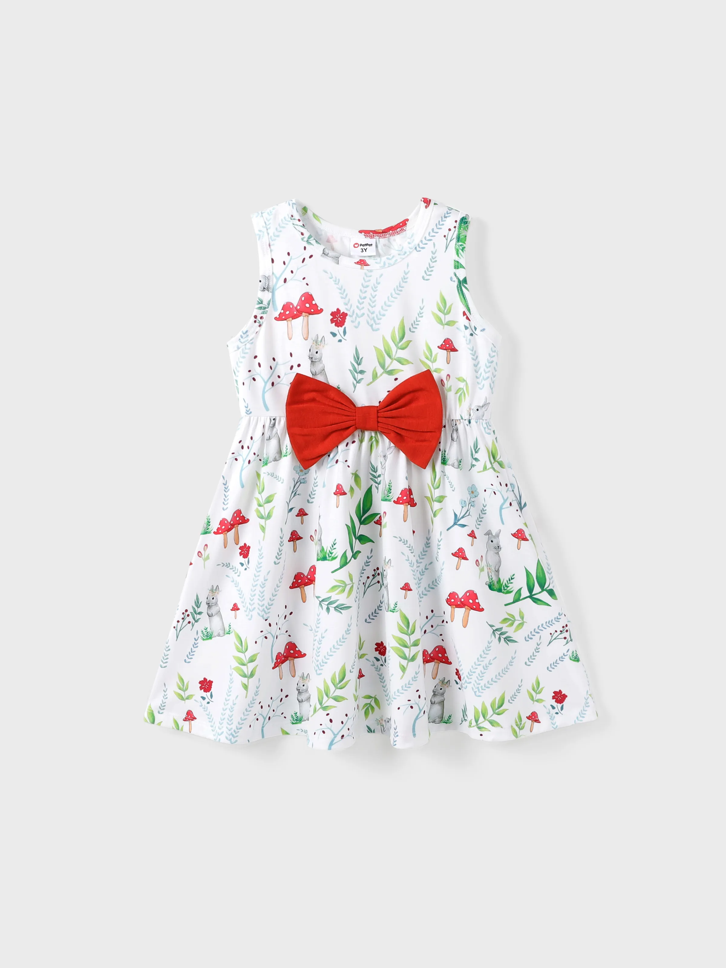 

Toddler Girl Floral Print Bowknot Sleeveless Dress