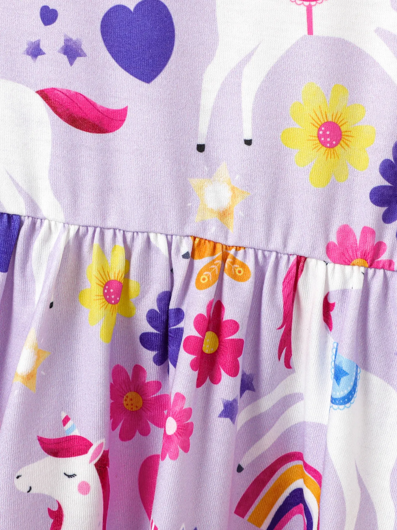 Purple - Toddler Girl Floral Print Bowknot Sleeveless Dress - image 5