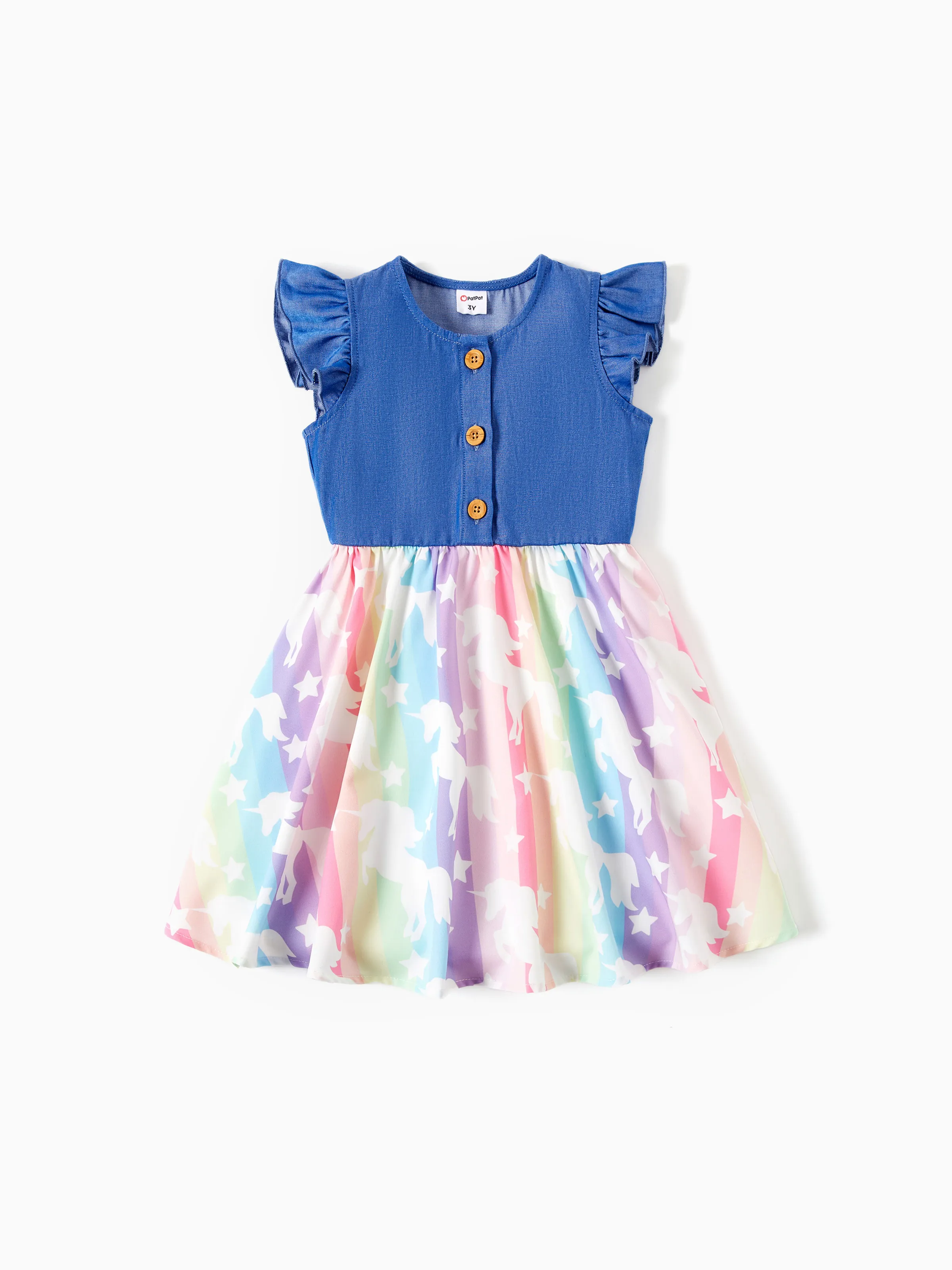 Toddler/Kid Girl Sweet Colorblock Floral Print Dress