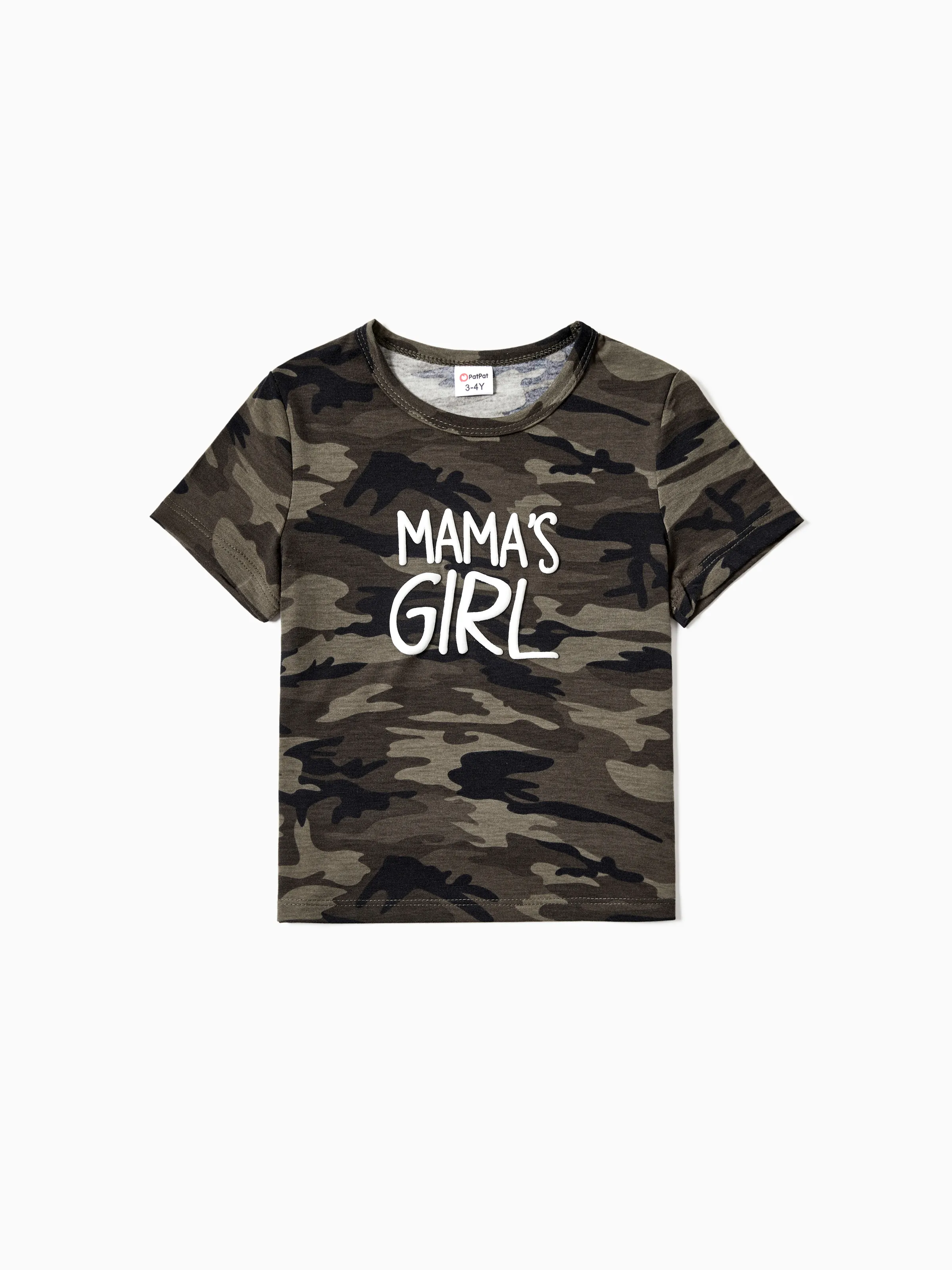 

Family Matching Camo Letter Printed Short Sleeves Tops