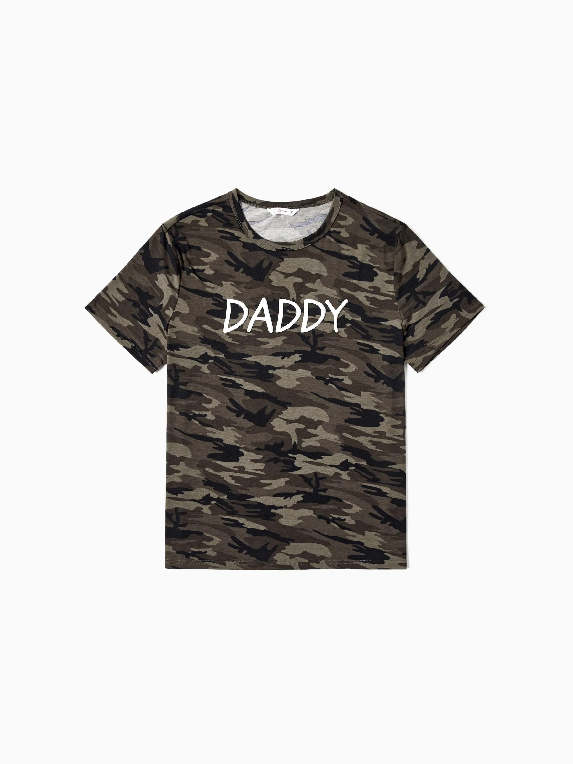 

Family Matching Camo Letter Printed Short Sleeves Tops