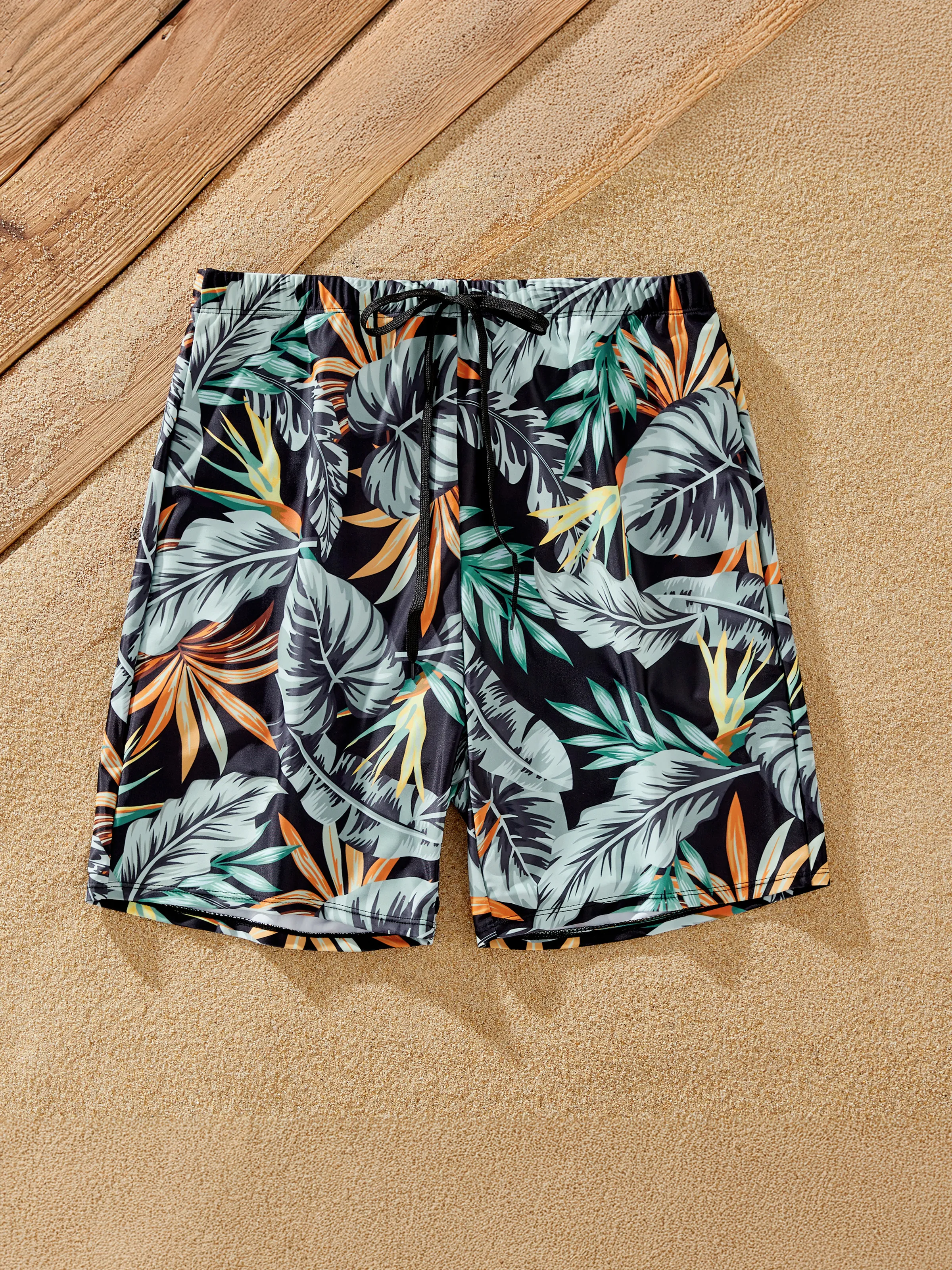 

Family Matching Floral Drawstring Swim Trunks or One-Shoulder Side Drawstring Swimsuit