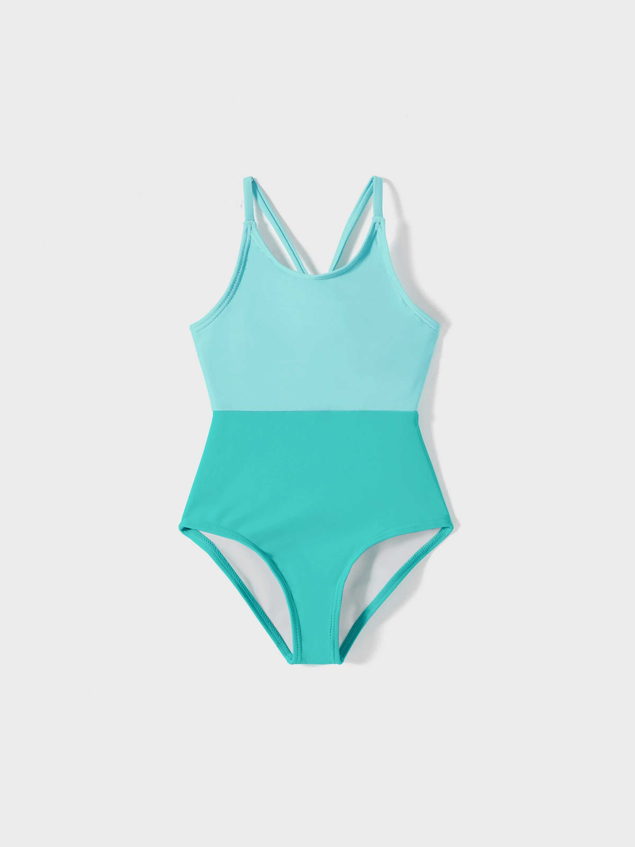 

Family Matching Colorblock Self Tie One-piece Swimsuit and Swim Trunks