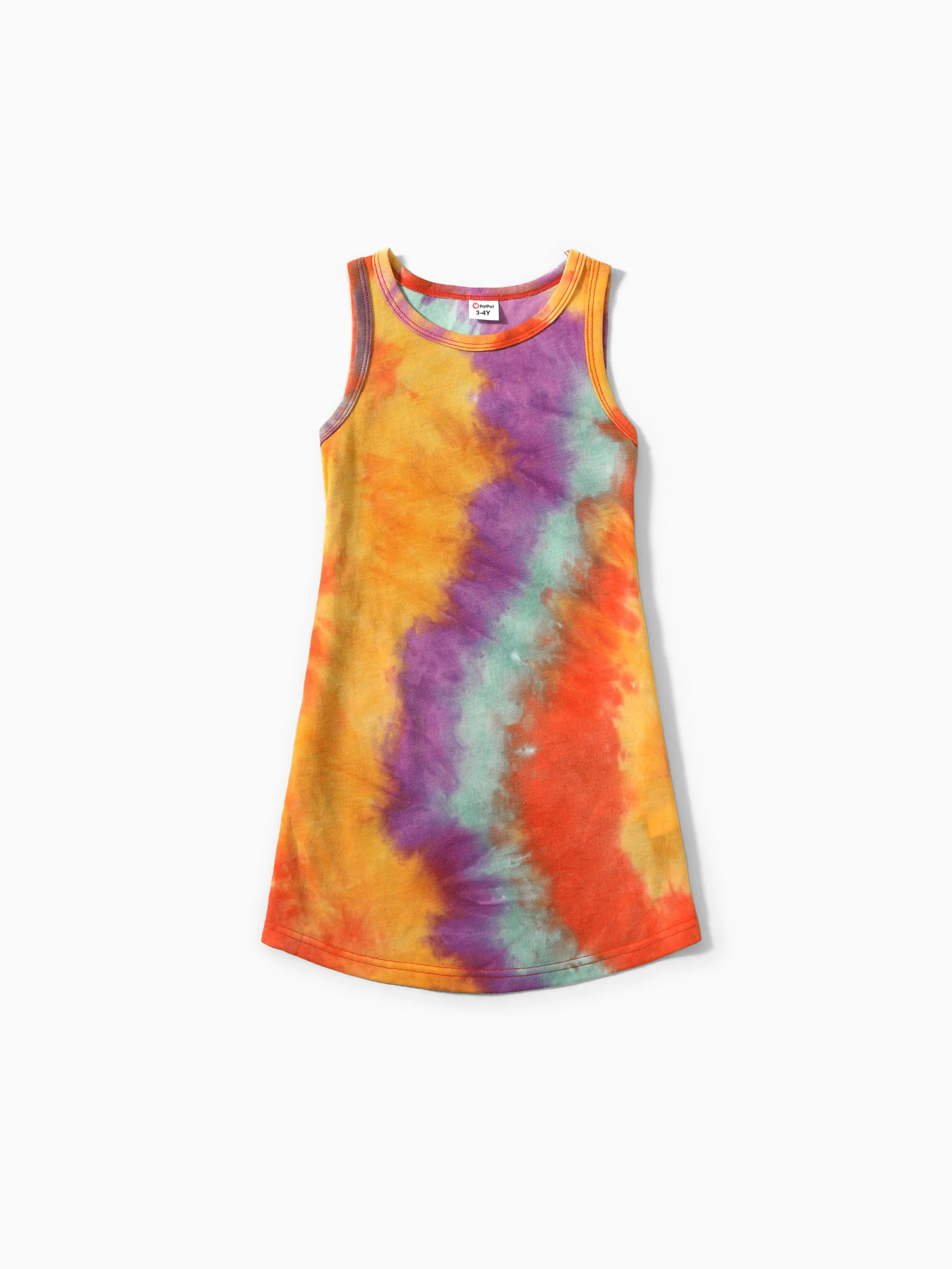 

Family Matching Tie Dye Sleeveless Tank Dresses and Short-sleeve T-shirts Sets