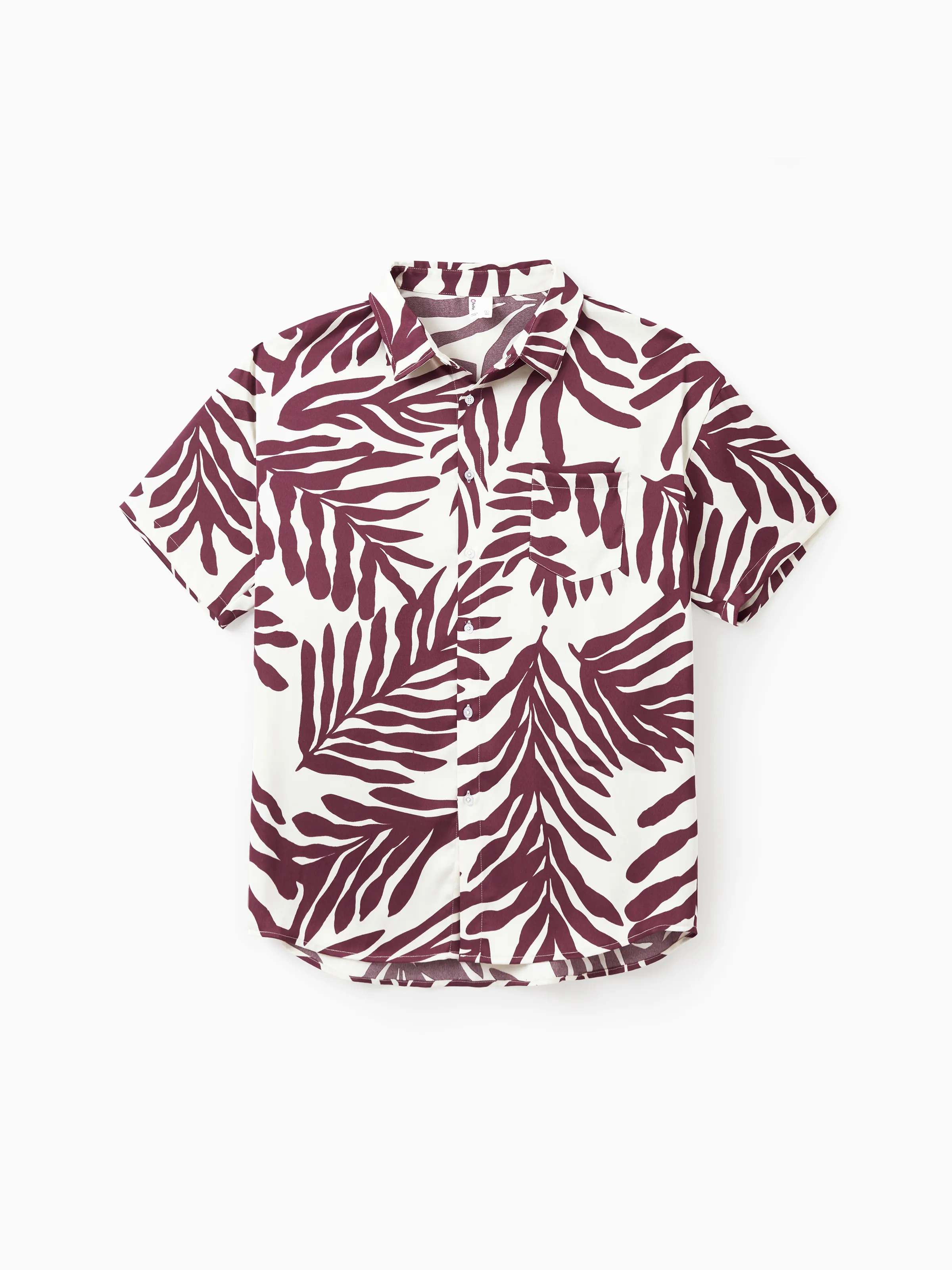 

Family Matching Outfits Red Leaf Print Shirts and Strap Belted Dress for Hawaii/Cruise/Resort/Casual Wear