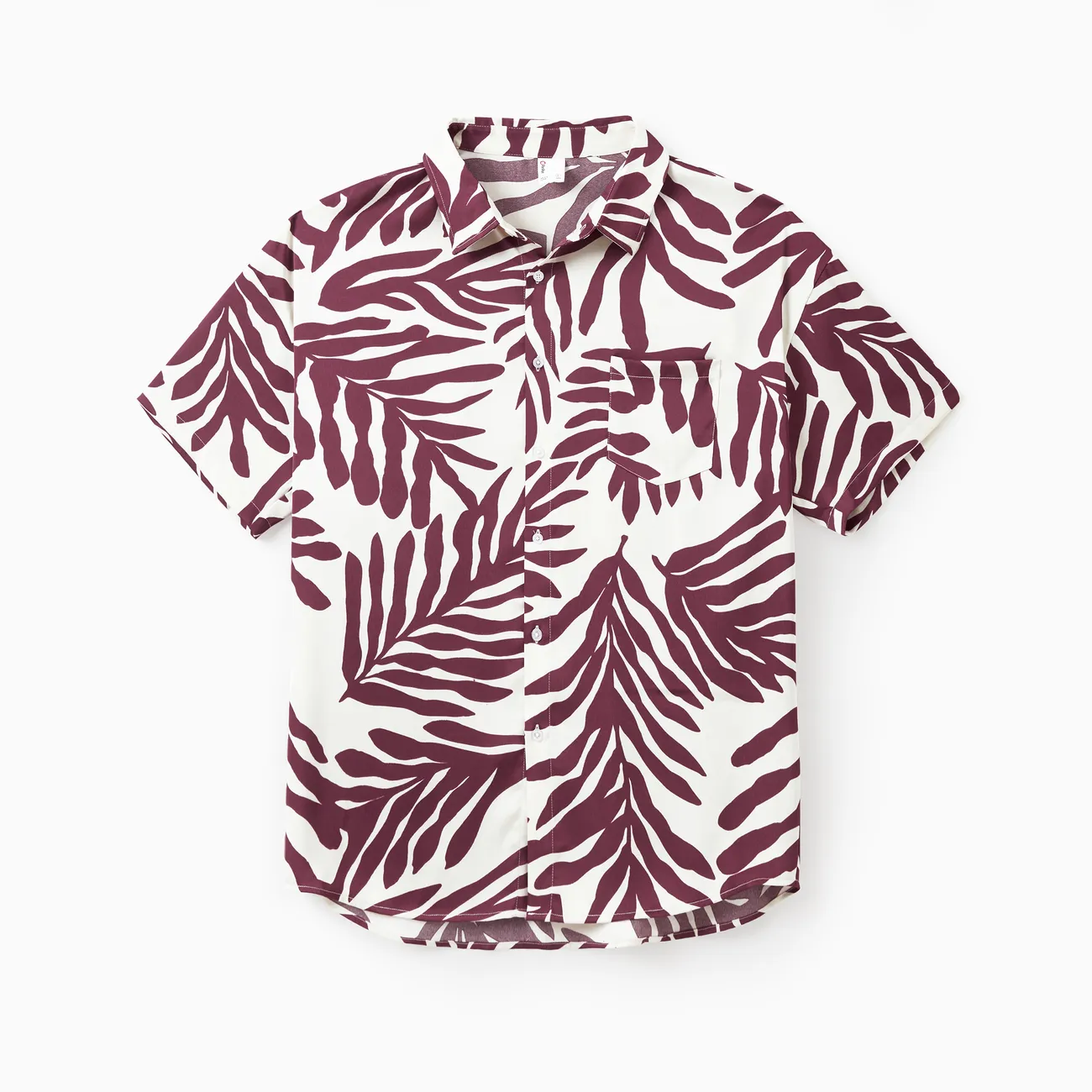 Family Matching Outfits Red Leaf Print Shirts and Strap Belted Dress for Hawaii/Cruise/Resort/Casual Wear