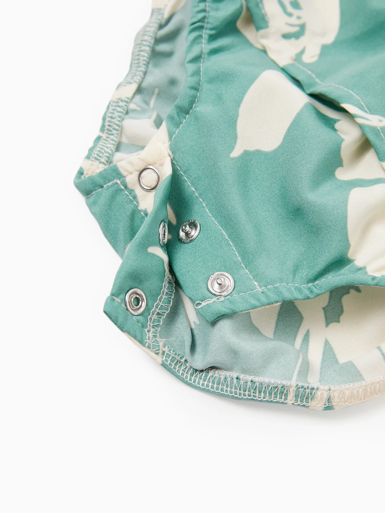 Baby Girl - Green Family Matching Outfits White Leaf Print - Shirts and Backless Dresses for Hawaii/Cruise/Resort/Casual Wear - Green - image 14