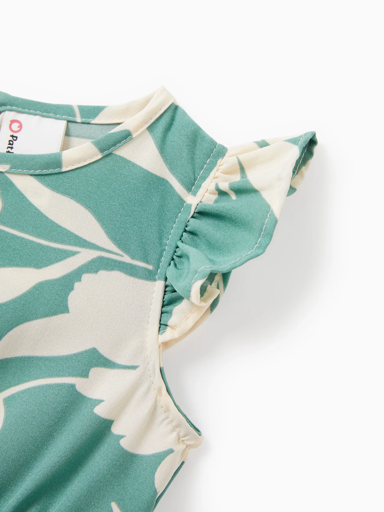 Baby Girl - Green Family Matching Outfits White Leaf Print - Shirts and Backless Dresses for Hawaii/Cruise/Resort/Casual Wear - Green - image 15