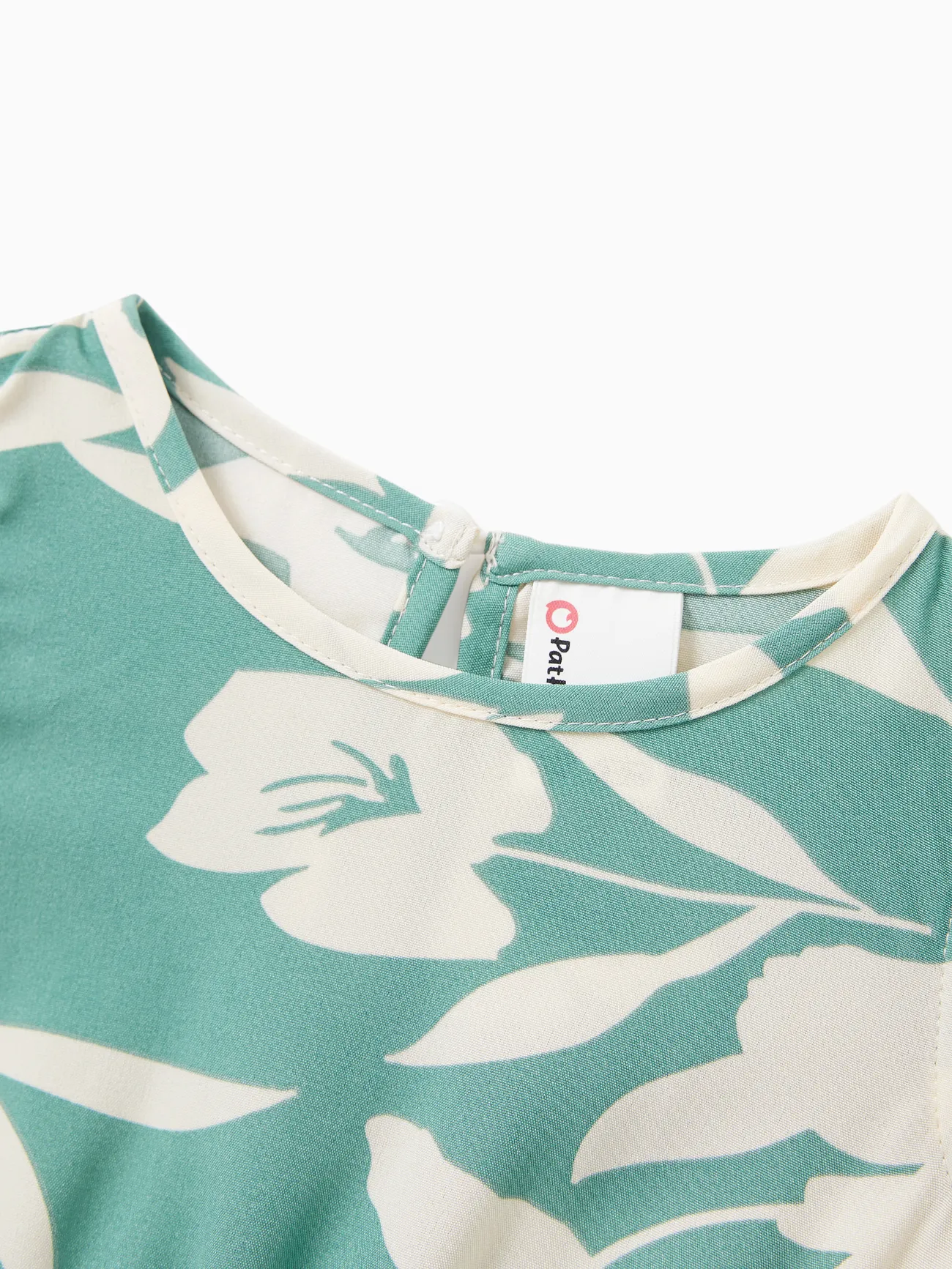 Baby Girl - Green Family Matching Outfits White Leaf Print - Shirts and Backless Dresses for Hawaii/Cruise/Resort/Casual Wear - Green - image 16