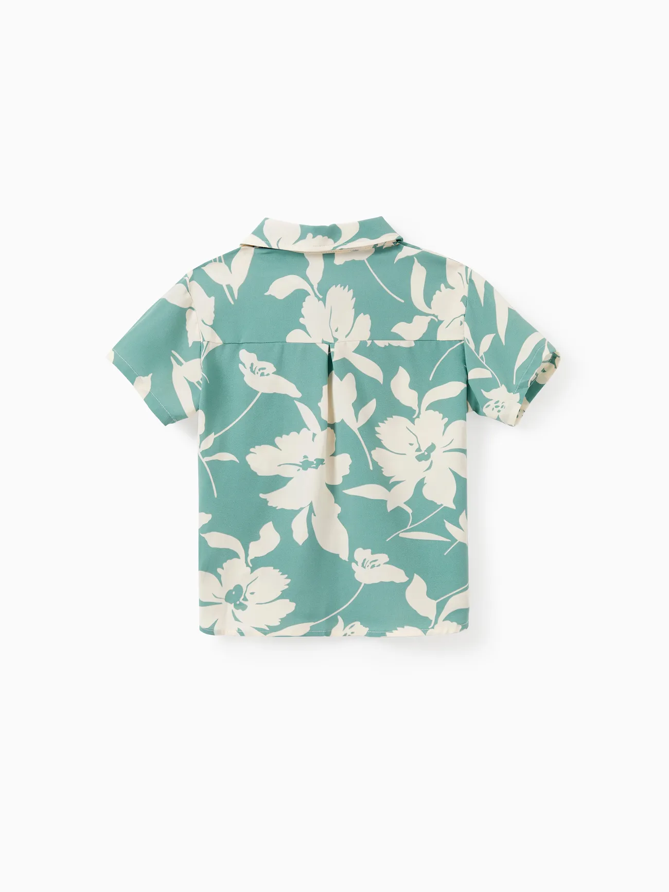Boy - Green Family Matching Outfits White Leaf Print - Shirts and Backless Dresses for Hawaii/Cruise/Resort/Casual Wear - Green - image 18