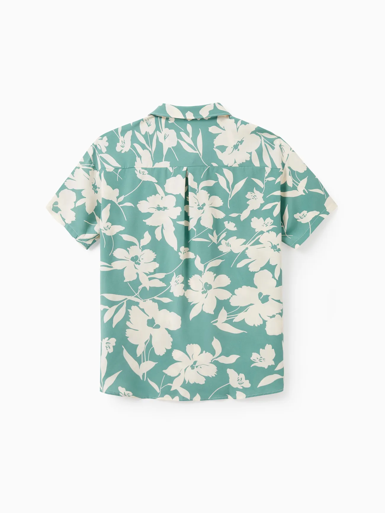 Men - Green Family Matching Outfits White Leaf Print - Shirts and Backless Dresses for Hawaii/Cruise/Resort/Casual Wear - Green - image 23