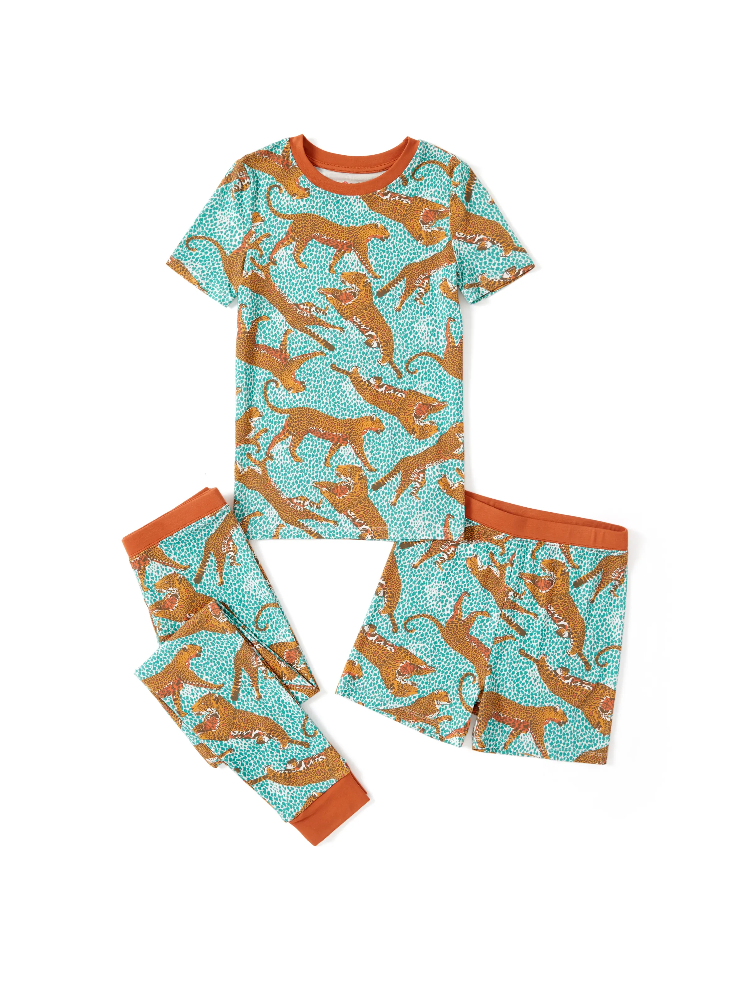 Toddler / Kids 3-Piece Bamboo Snug Fit Pajama Set with Playful Print