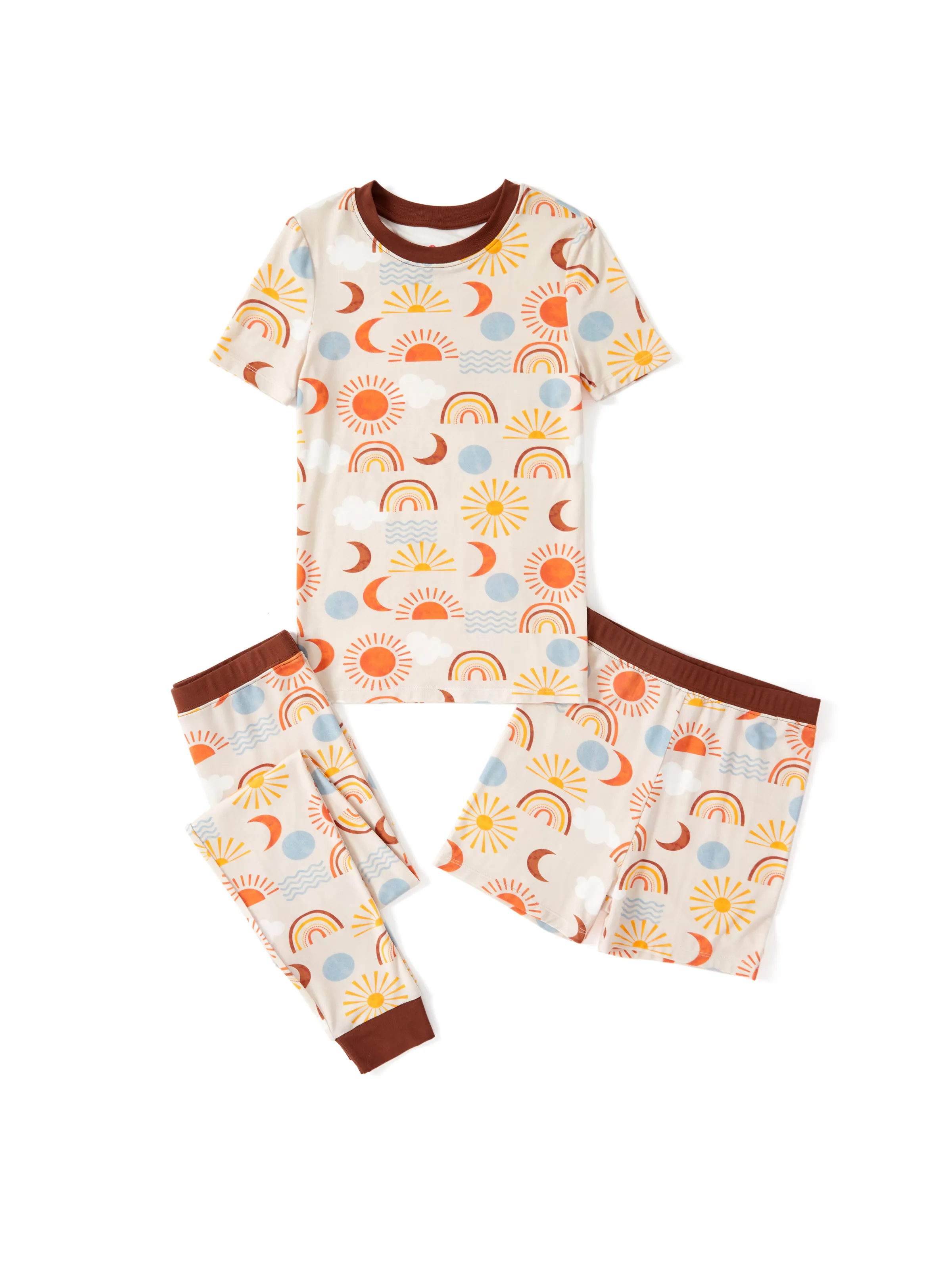 Toddler / Kids 3-Piece Bamboo Snug Fit Pajama Set with Playful Print