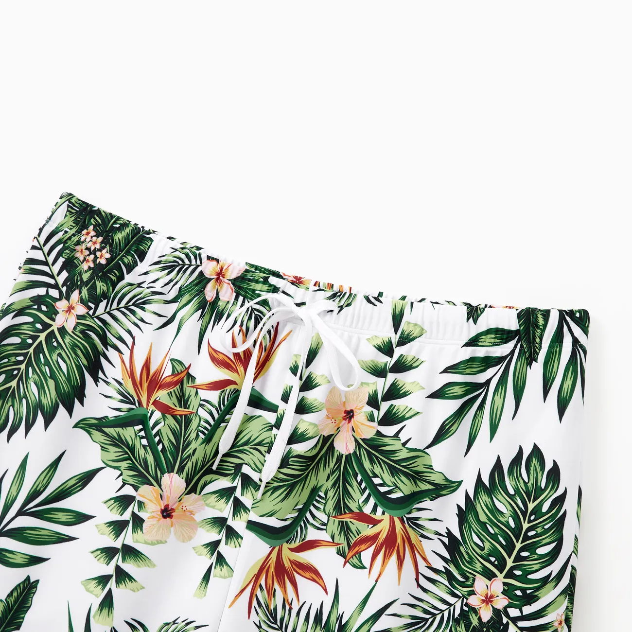 Men - One Piece Plant Printed Family Matching Swimsuit - White - image 27
