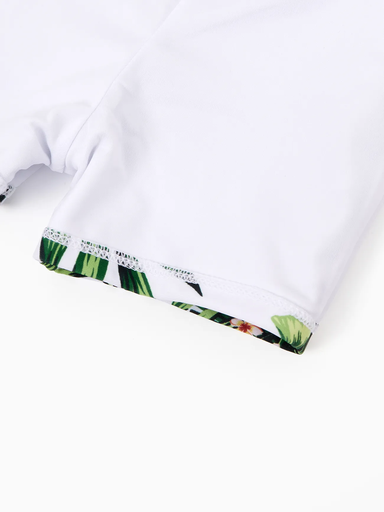 Baby Boy - One Piece Plant Printed Family Matching Swimsuit - White - image 16