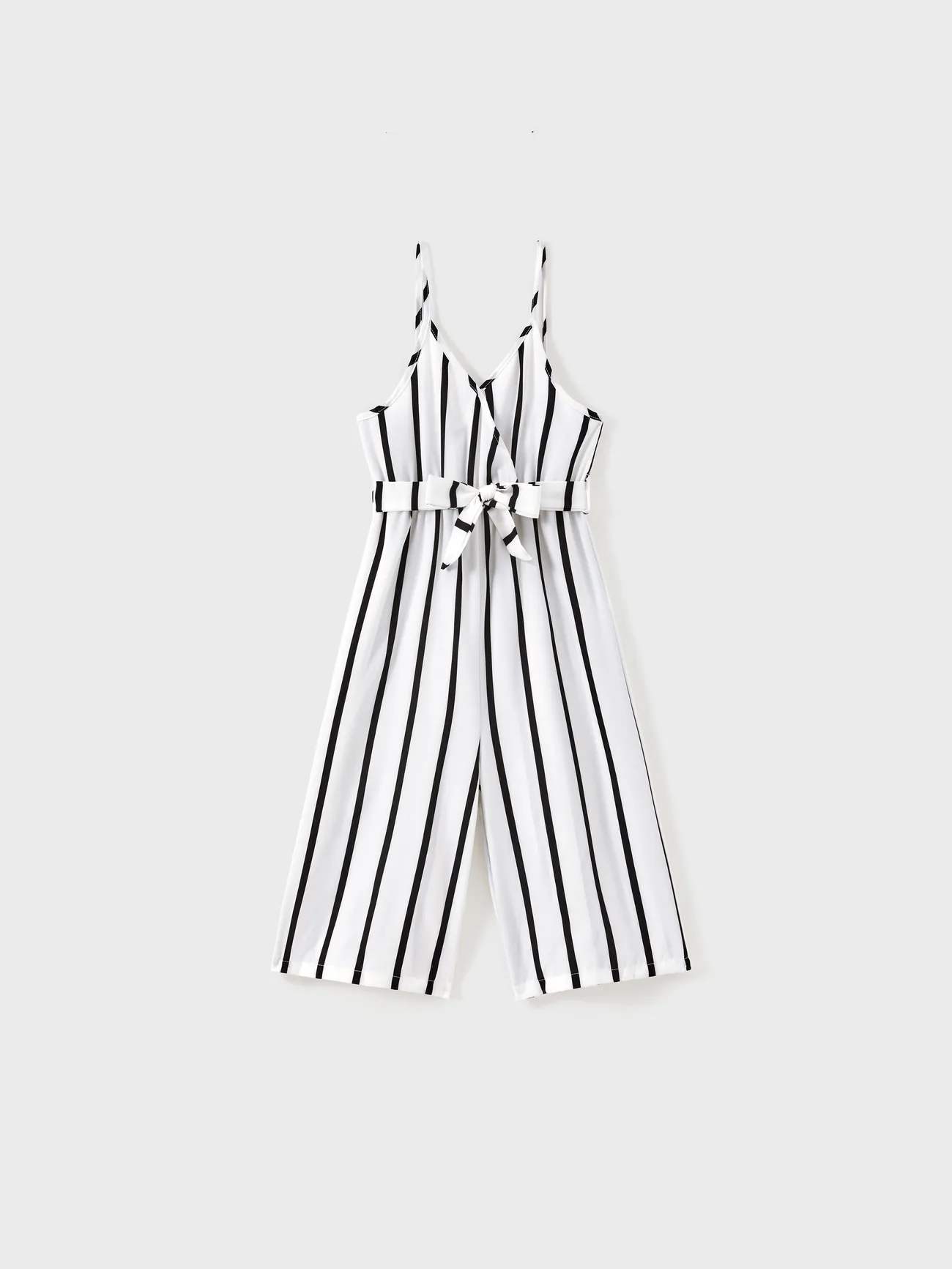 Kid Girl Stripe Surplice Neck Belted Cami Jumpsuits