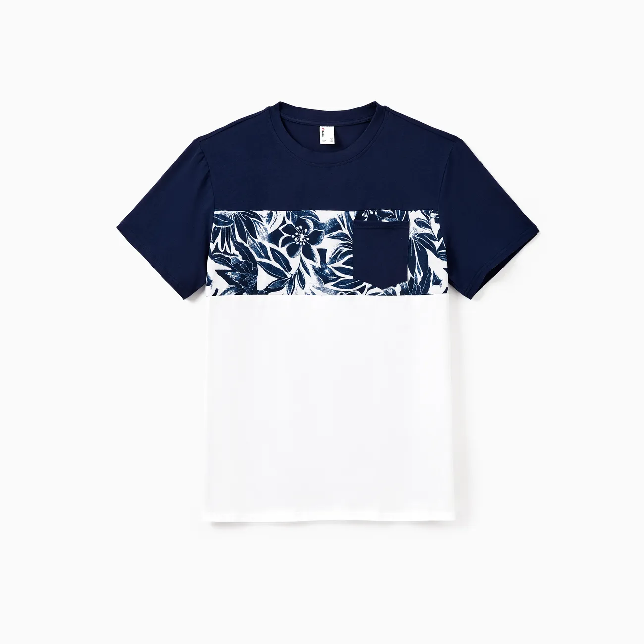 Family Matching Cotton Tee Flora Print Splicing Shirt or Tank Dress
