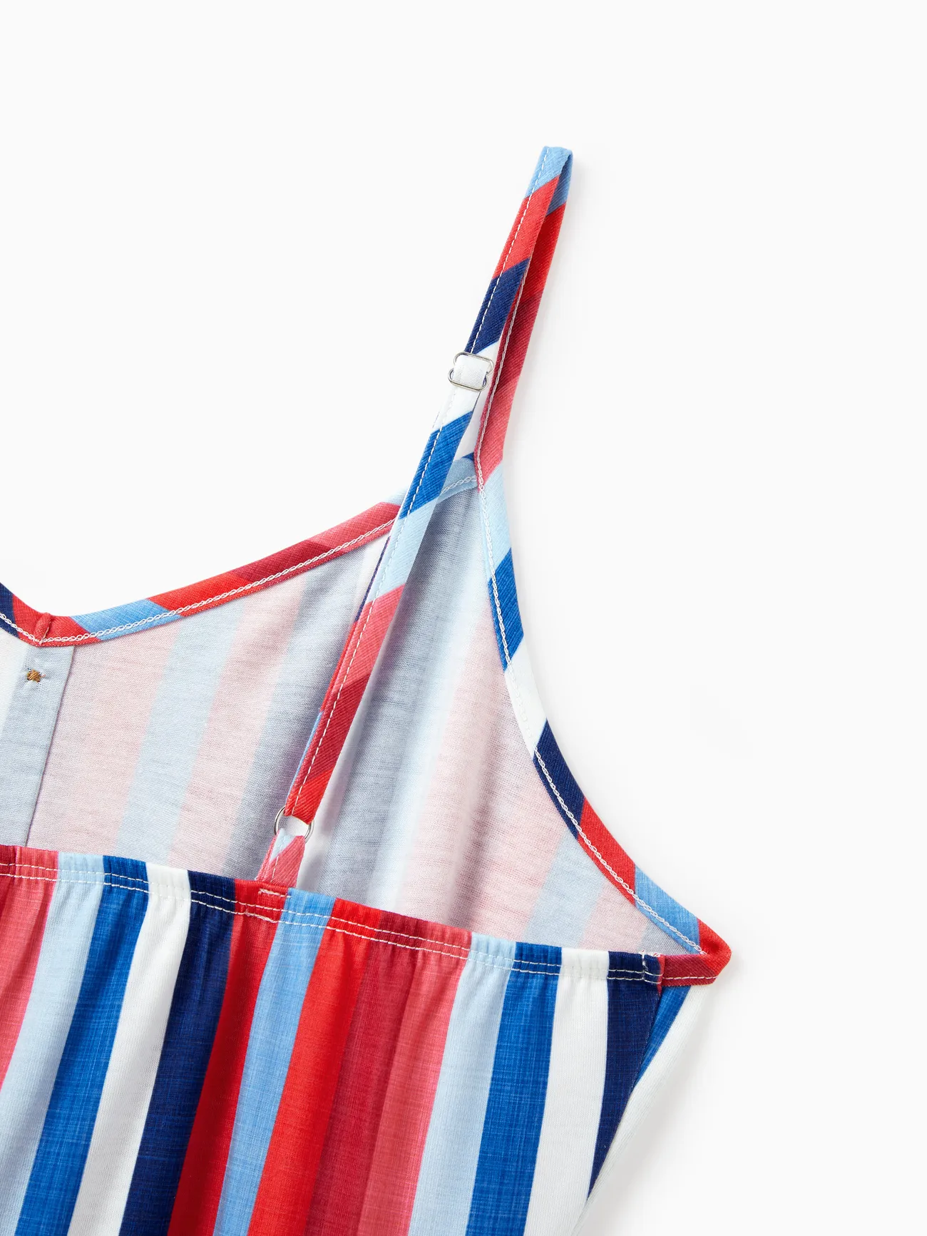 Women - Family Matching Casual Cotton T-shirt or Belted Stripe Dress Set - Multi-color - image 5