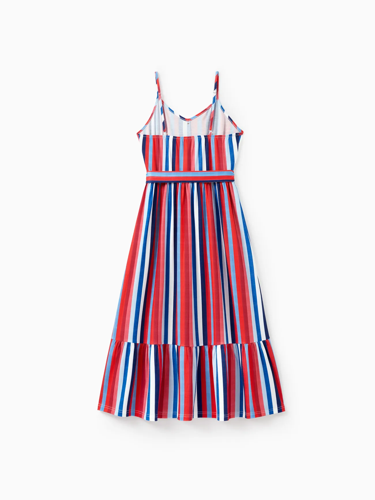Women - Family Matching Casual Cotton T-shirt or Belted Stripe Dress Set - Multi-color - image 3