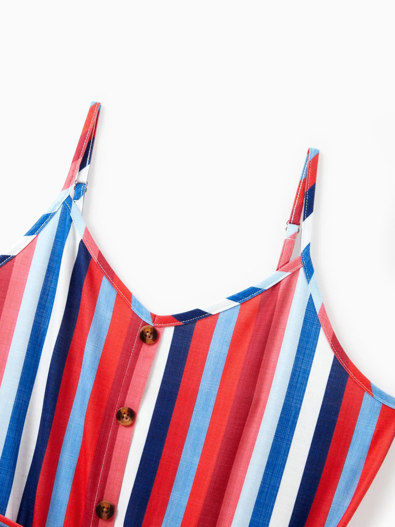 Women - Family Matching Casual Cotton T-shirt or Belted Stripe Dress Set - Multi-color - image 4