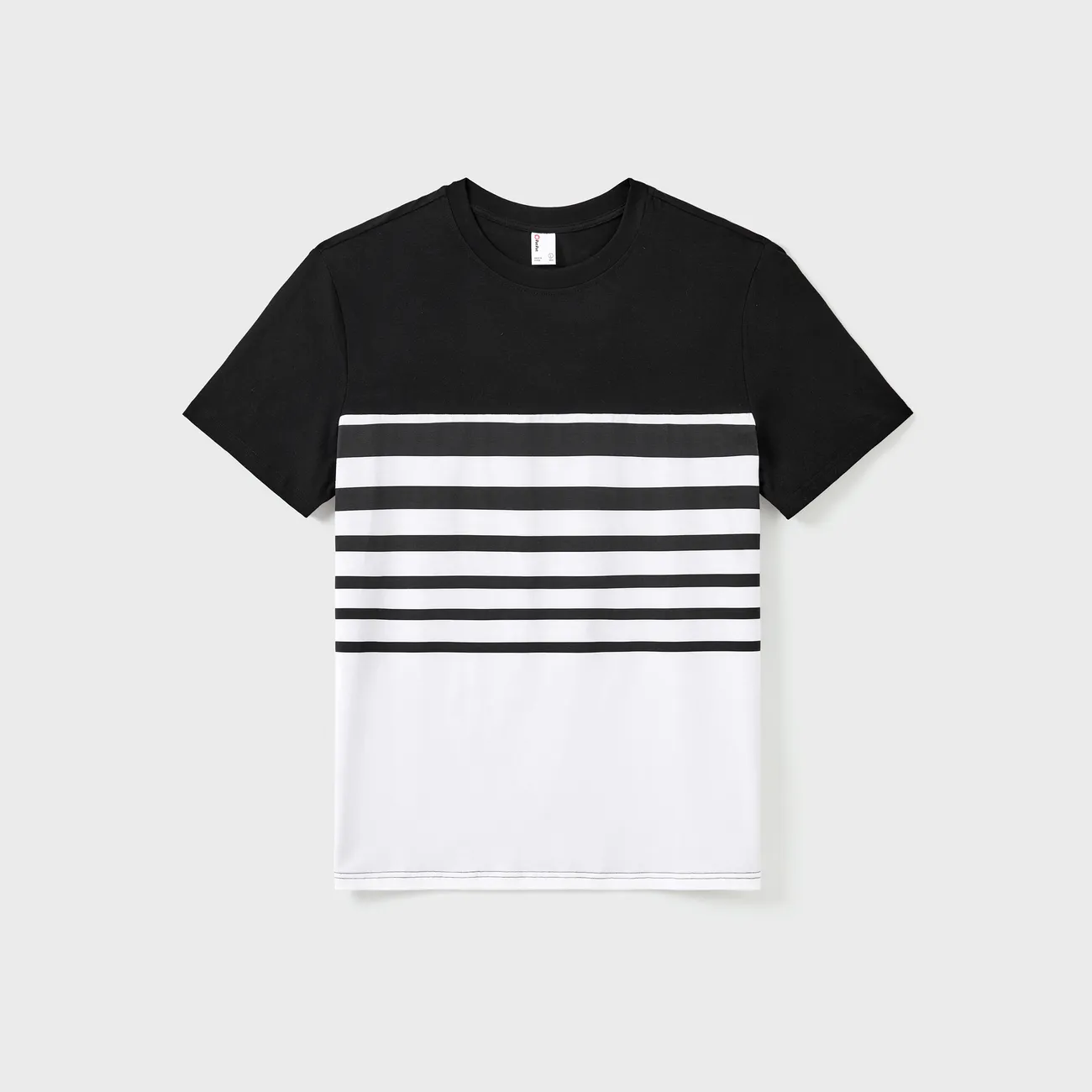 Family Matching Black and White Stripe Cotton T-shirt or Strap Bodycon Dress