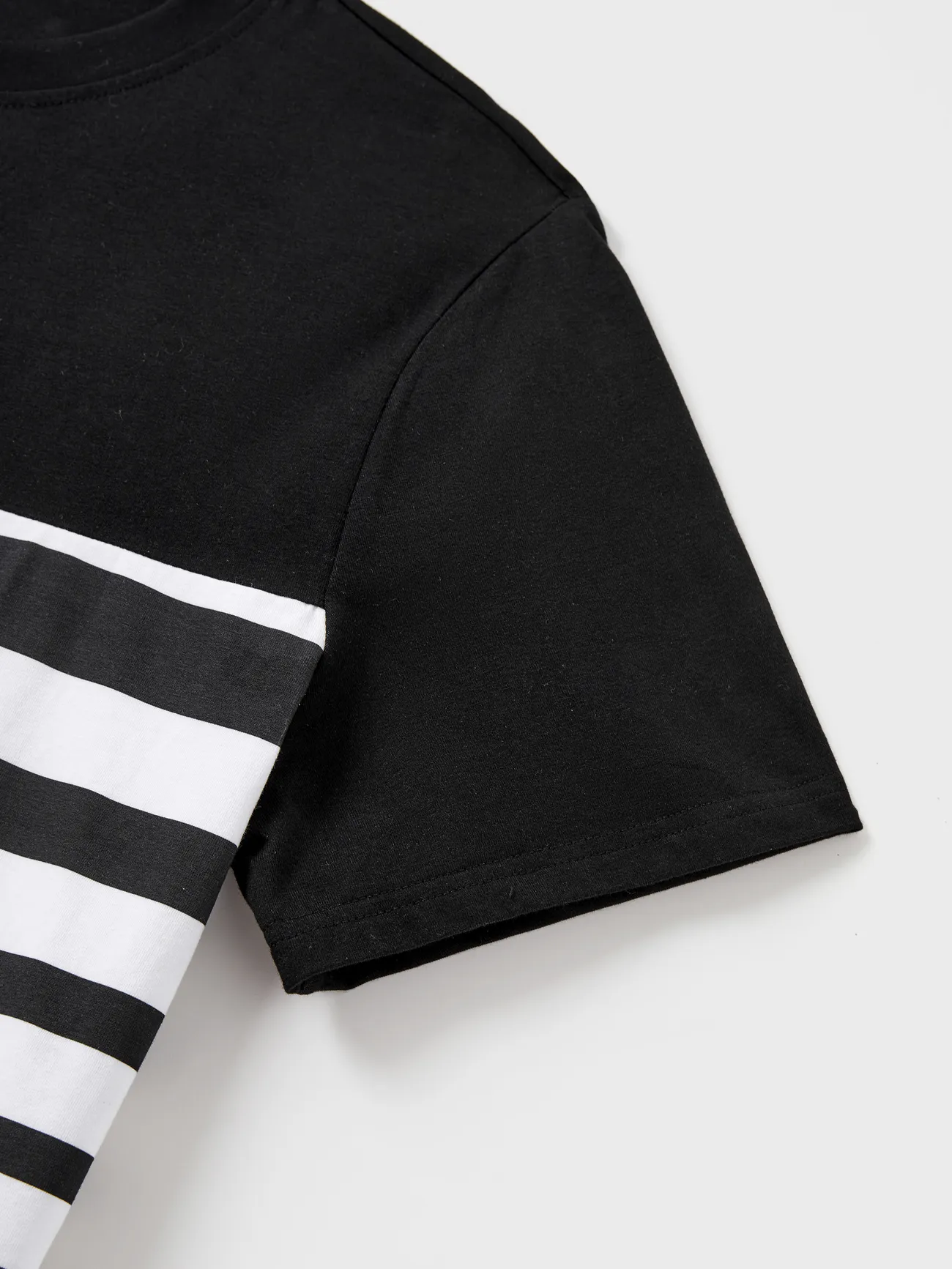 Men - Black and White Stripe Matching Outfits - T-shirts and Bodycon Dress for Casual/Cruise/Resort - Black+White - image 23