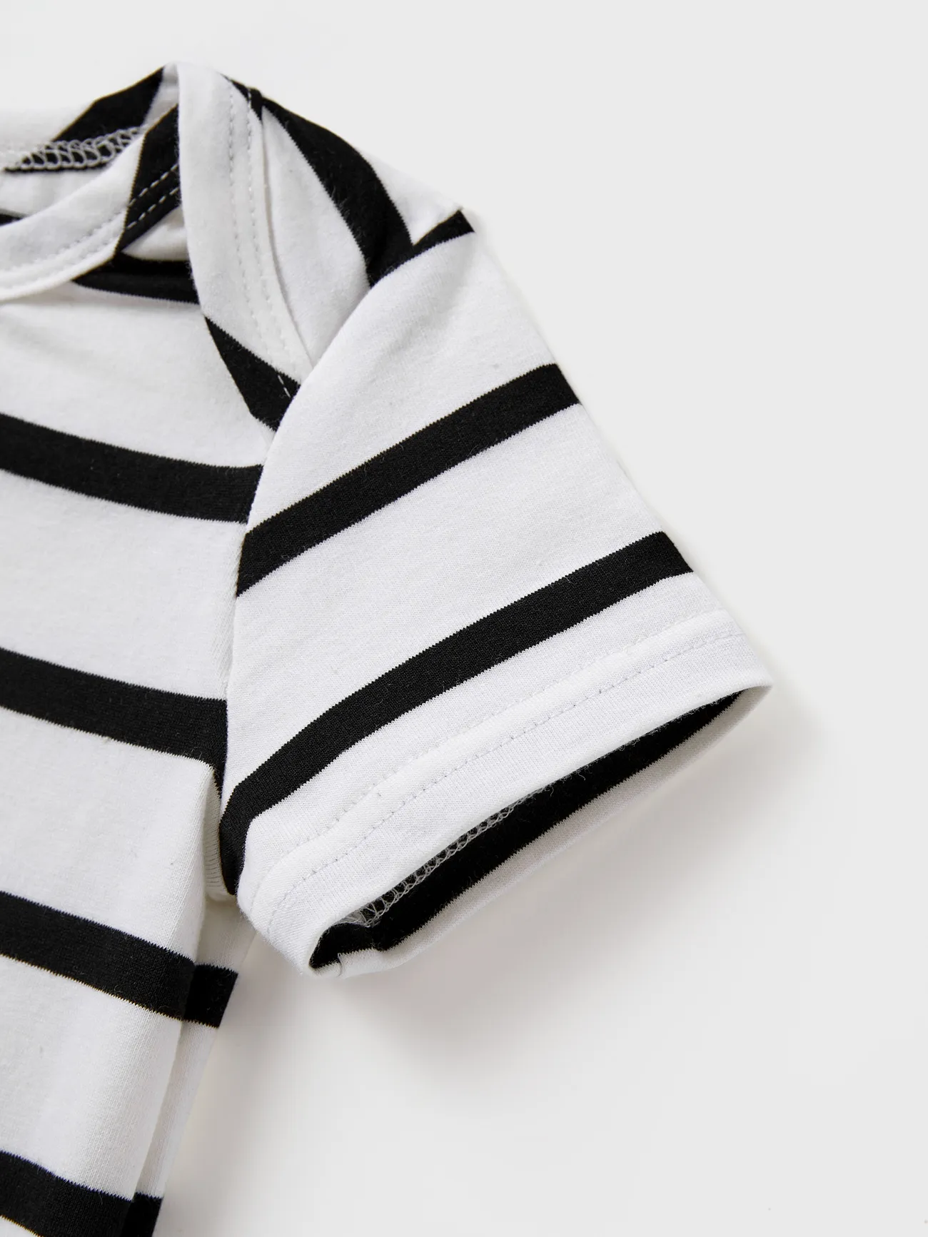 Baby - Black and White Stripe Matching Outfits - T-shirts and Bodycon Dress for Casual/Cruise/Resort - Black+White - image 15