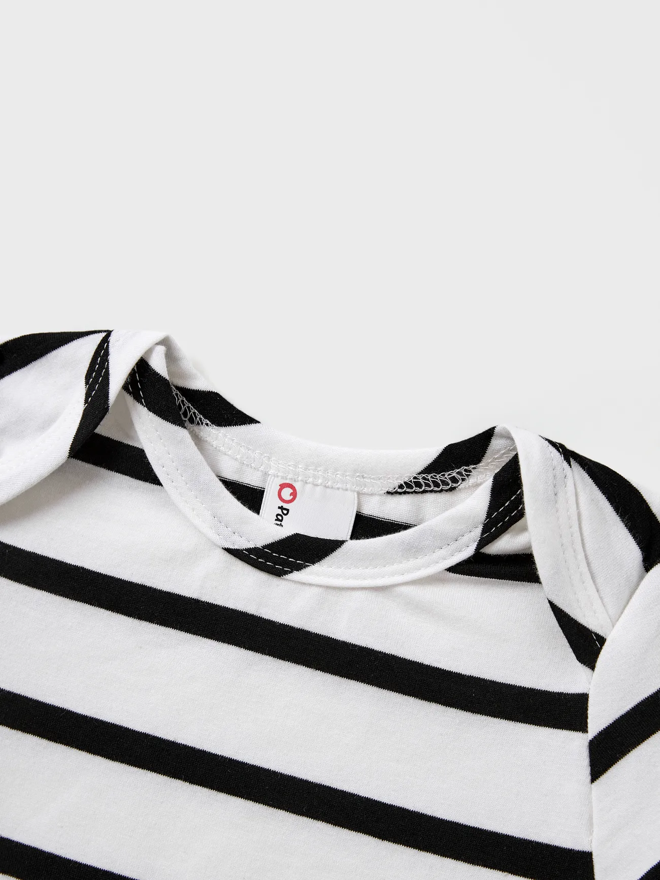 Baby - Black and White Stripe Matching Outfits - T-shirts and Bodycon Dress for Casual/Cruise/Resort - Black+White - image 14