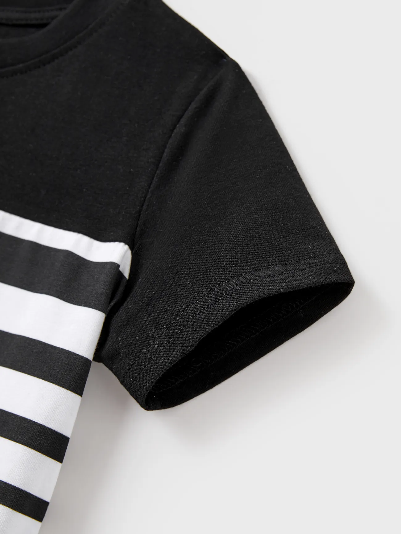 Boy - Black and White Stripe Matching Outfits - T-shirts and Bodycon Dress for Casual/Cruise/Resort - Black+White - image 20