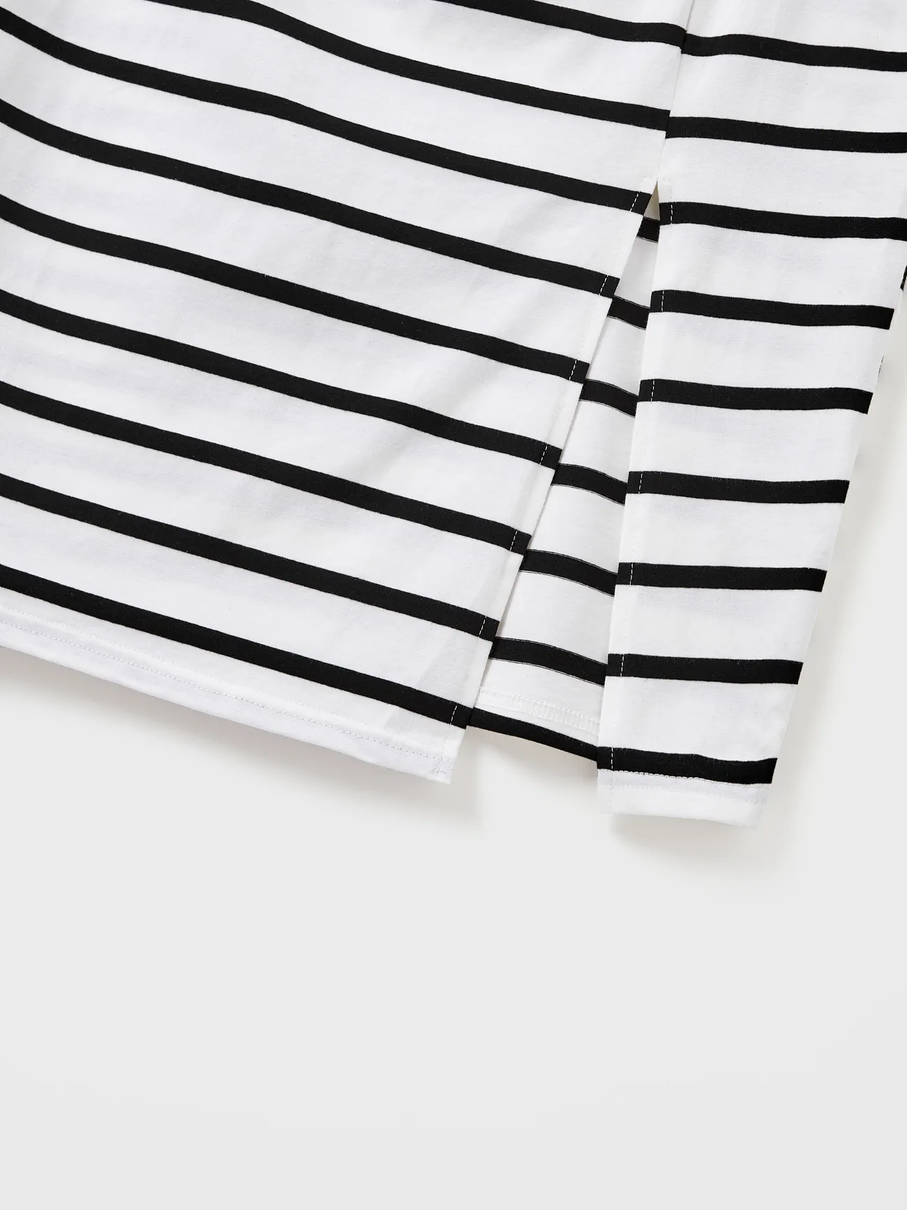 Women - Black and White Stripe Matching Outfits - T-shirts and Bodycon Dress for Casual/Cruise/Resort - Black+White - image 5