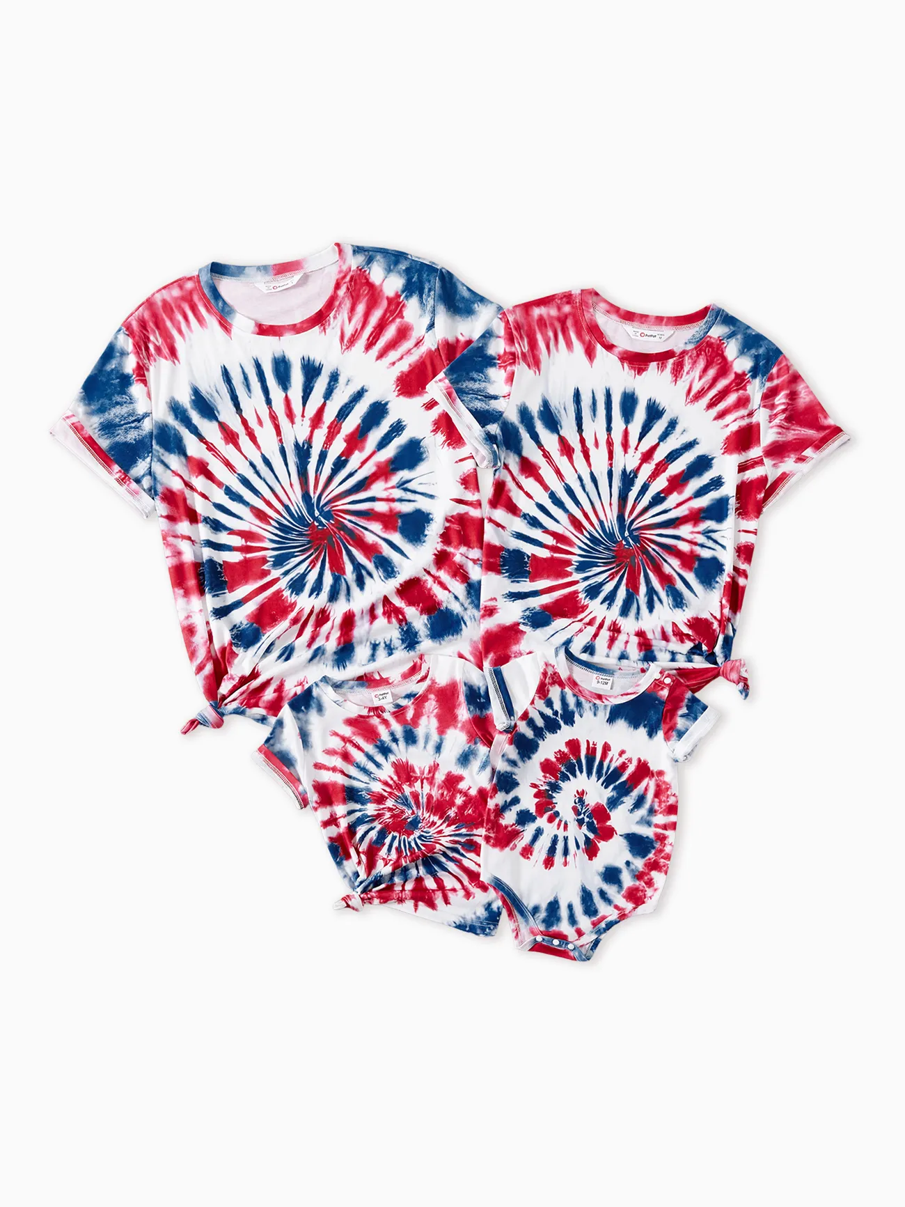 Matching Family 4th of July T-shirts with Tie Dye Prints - Multi-color - image 1