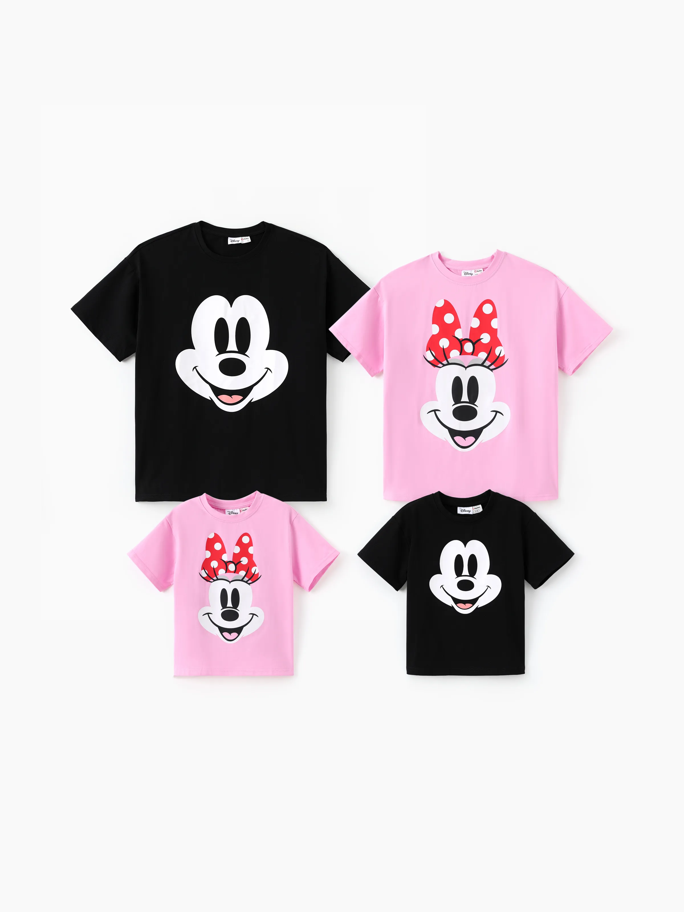 

Disney Mickey and Friends Family Matching Mickey Minnie Print Cotton Tops for Casual Wear