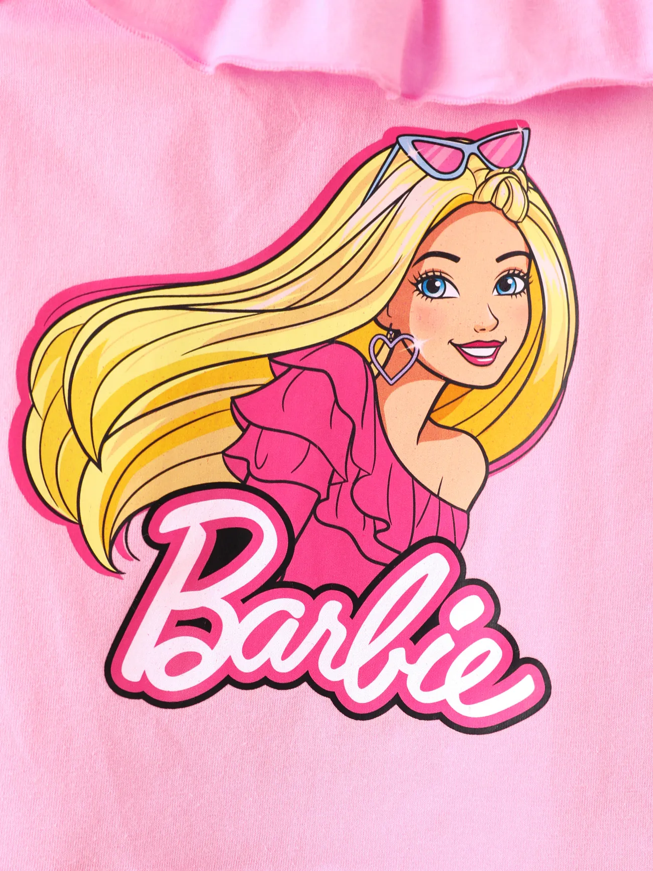 Pink - Barbie Toddlers Girl 2pcs Cotton Ruffled Collar Sleeveless Top And Bowknot Shorts Set - image 6