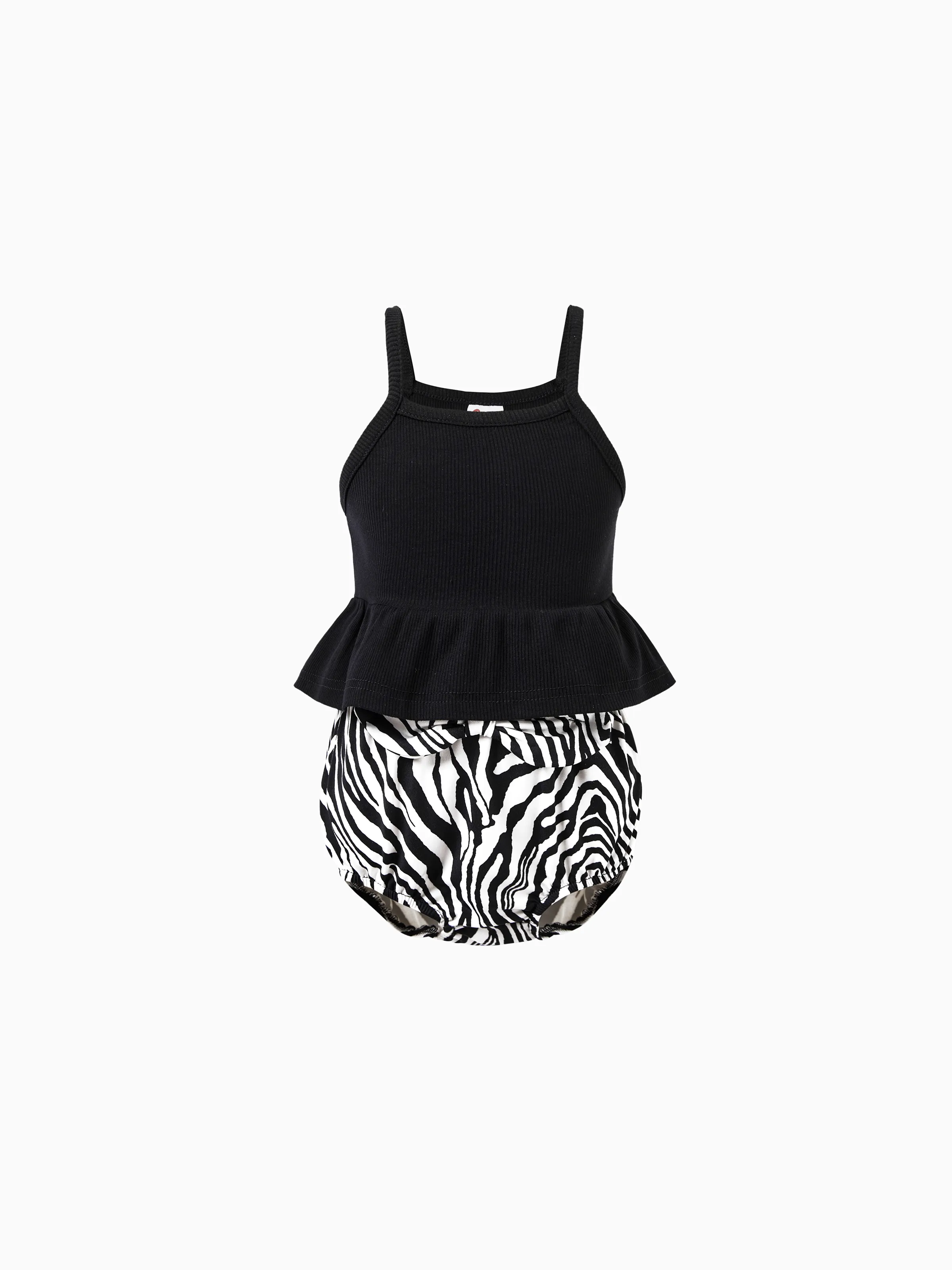 

Family Matching Dress Black Top and Leopard Print Side Drawstring Bodycon Skirt 2-Piece Cotton Dress Set for Mommy and Me