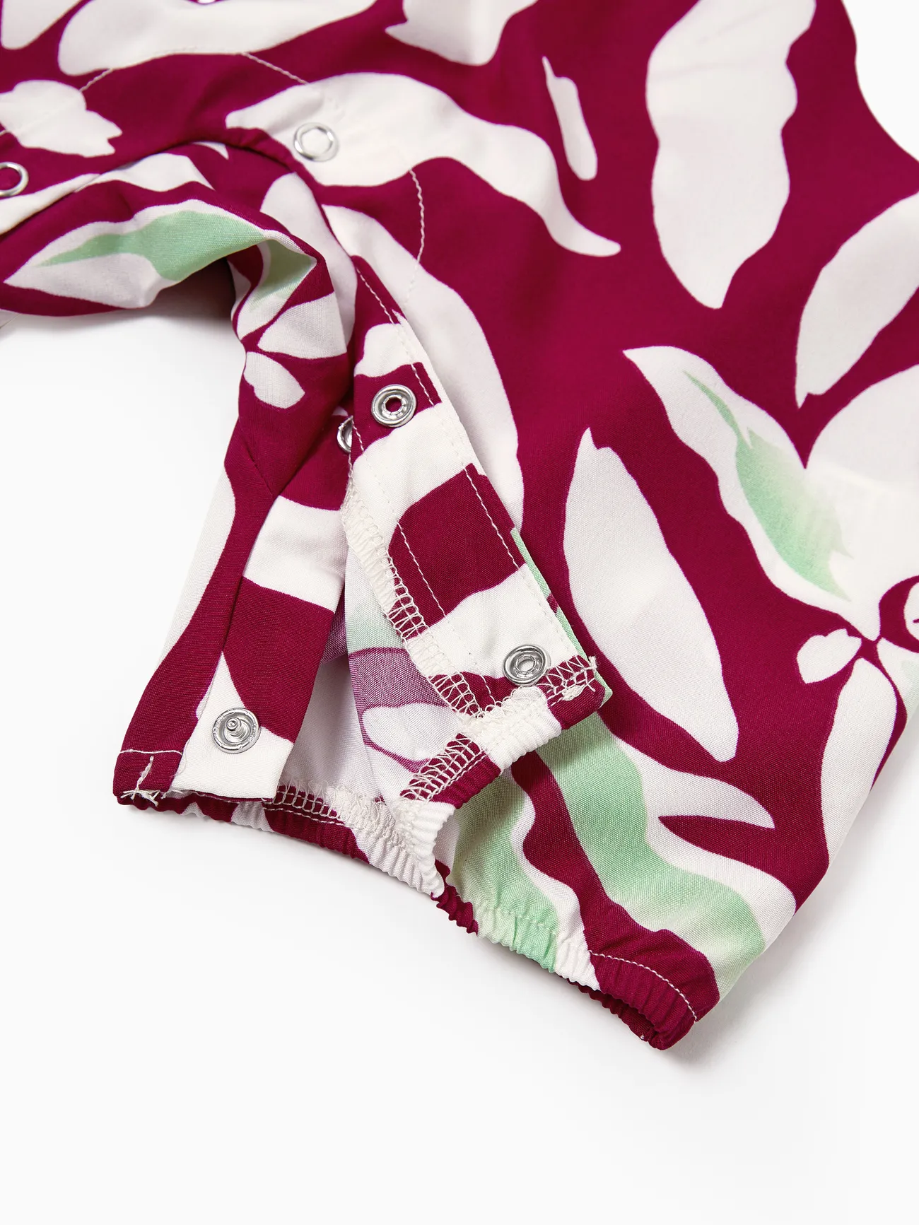 Baby Girl - Family Matching Leaf Print Red Shirt or Halter Backless Dress - Multi-color - image 15