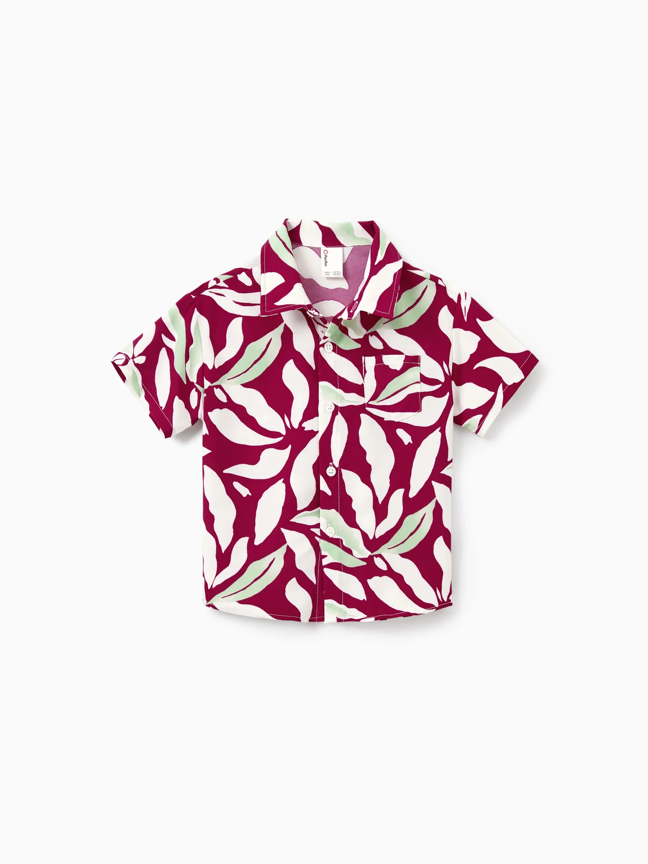 Boy - Family Matching Leaf Print Red Shirt or Halter Backless Dress - Multi-color - image 19