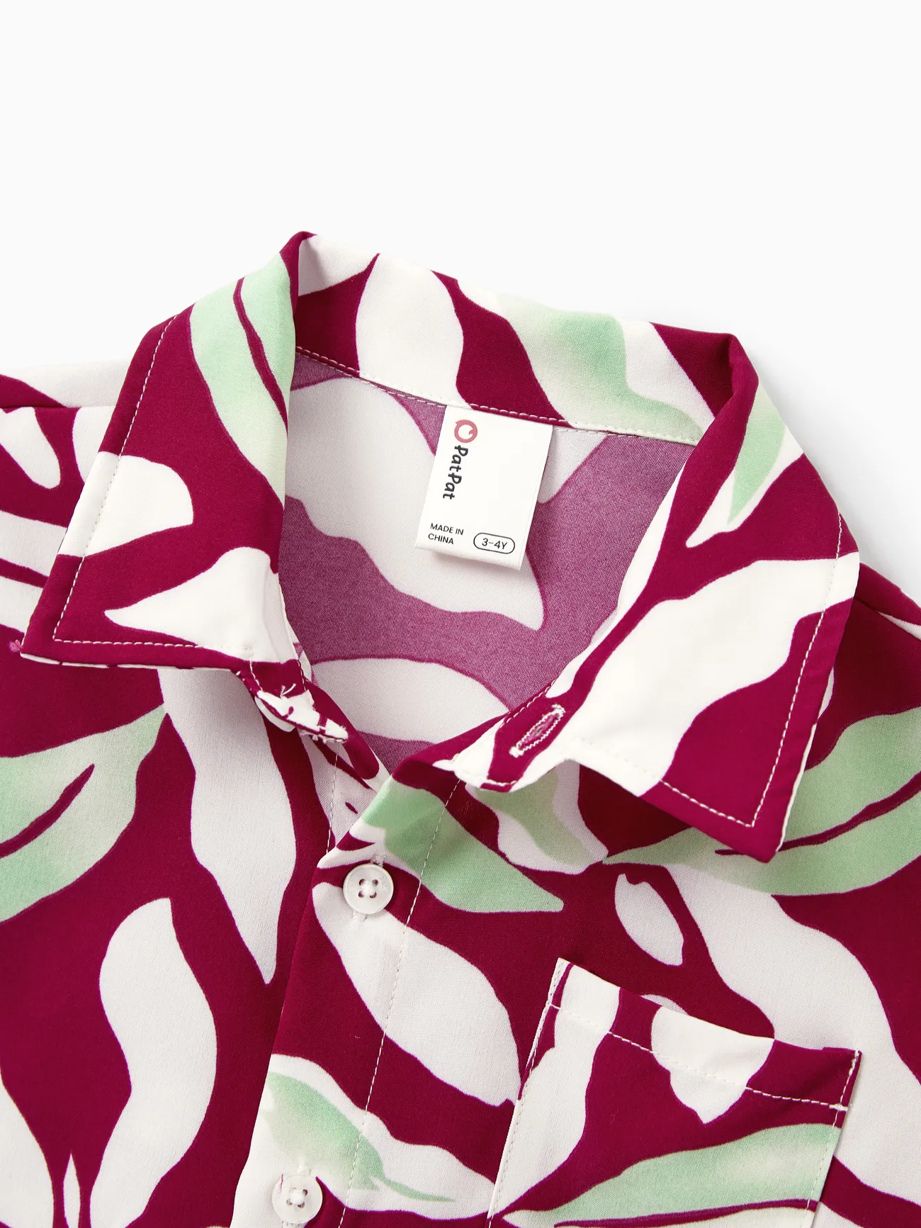 Boy - Family Matching Leaf Print Red Shirt or Halter Backless Dress - Multi-color - image 21