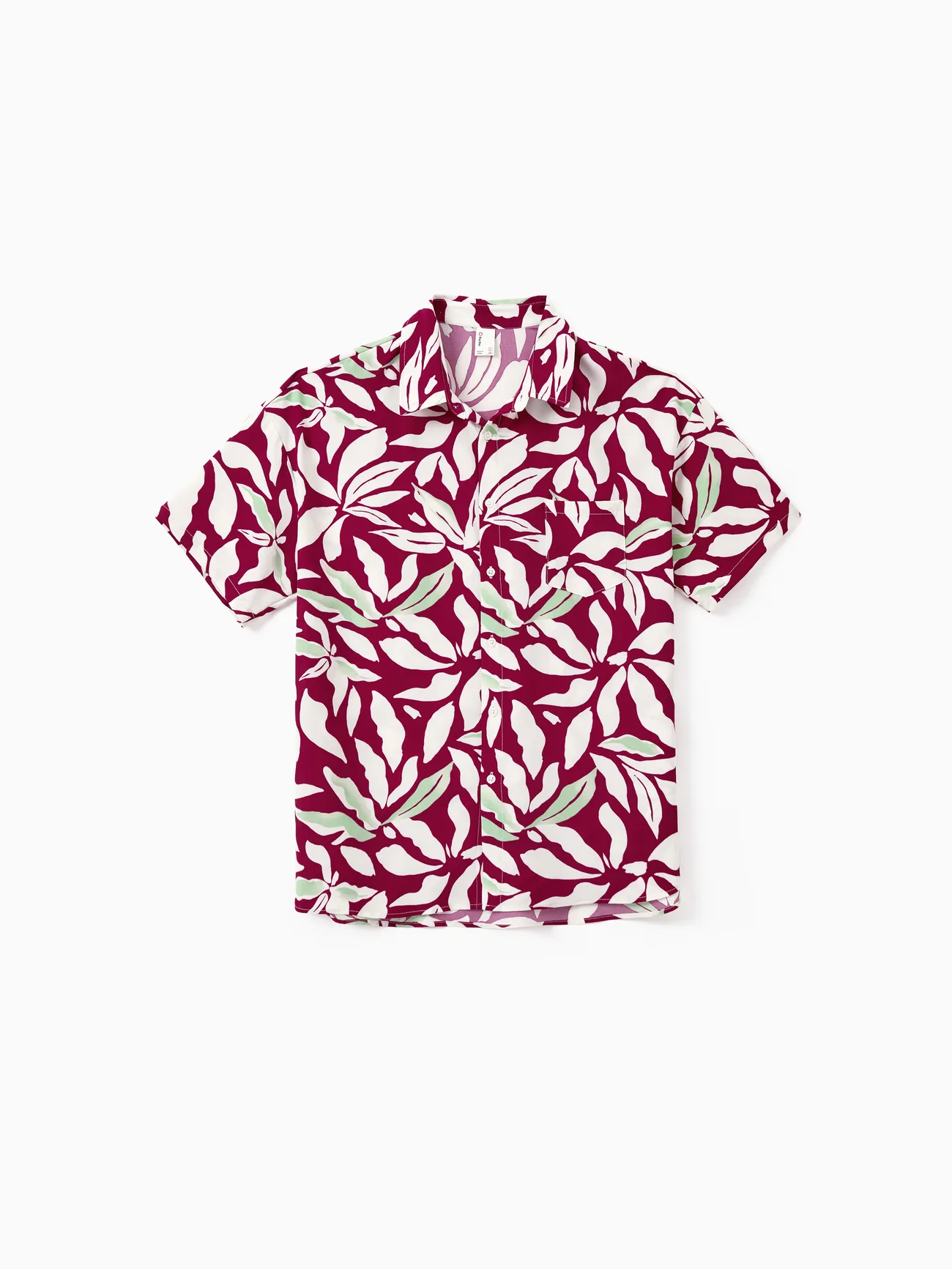 Men - Family Matching Leaf Print Red Shirt or Halter Backless Dress - Multi-color - image 24