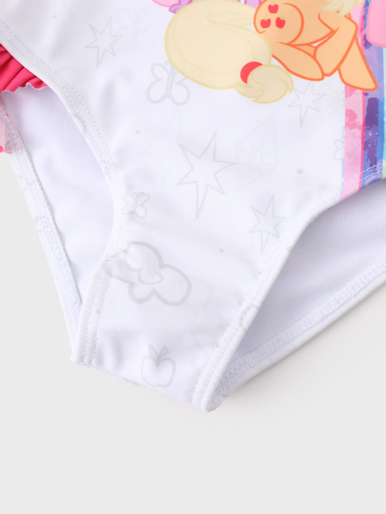 Hot Pink - My Little Pony Toddler/Kid Character Rainbow Off-shoulder Ruffled UPF 50+ One-piece Swimsuit - image 6