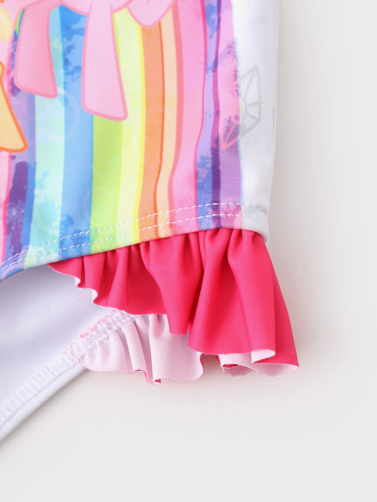 Hot Pink - My Little Pony Toddler/Kid Character Rainbow Off-shoulder Ruffled UPF 50+ One-piece Swimsuit - image 5