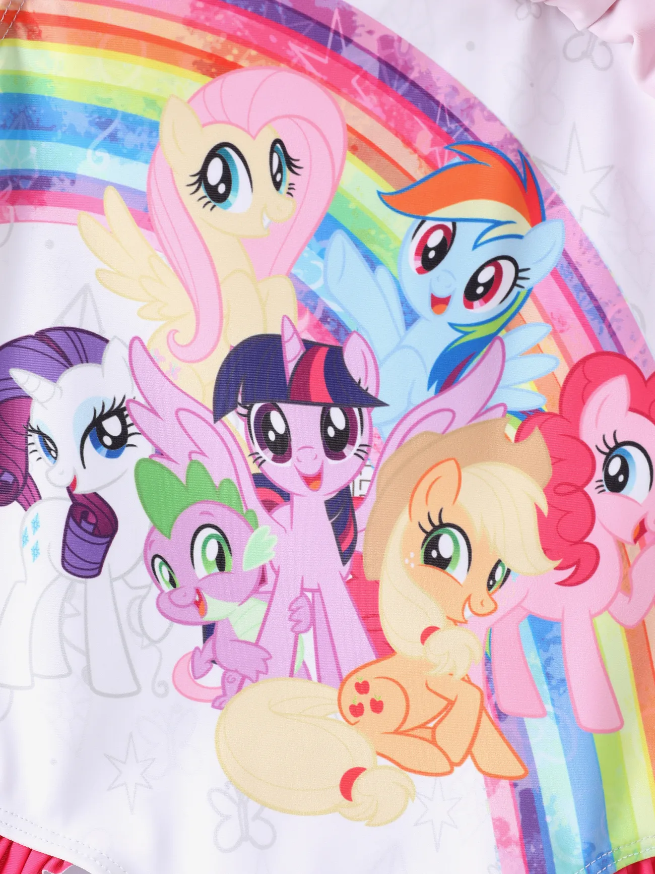 Hot Pink - My Little Pony Toddler/Kid Character Rainbow Off-shoulder Ruffled UPF 50+ One-piece Swimsuit - image 7