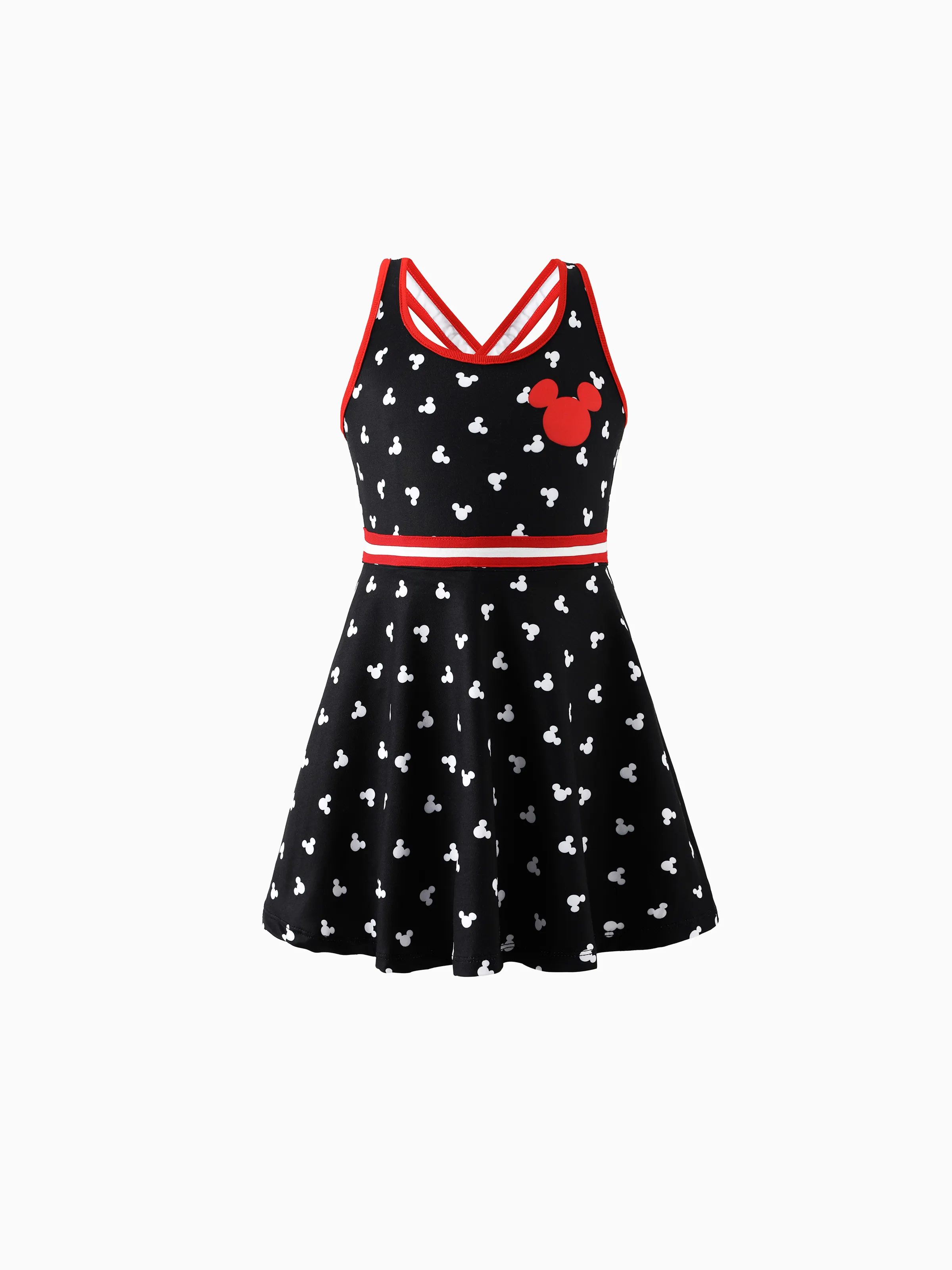 

Disney Mickey and Friends Family matching 1pc Mickey Mouse Allover Print Sporty Dress/Cotton Top /Romper Expression Casual Suits Family Set 3pcs Cotton Unisex