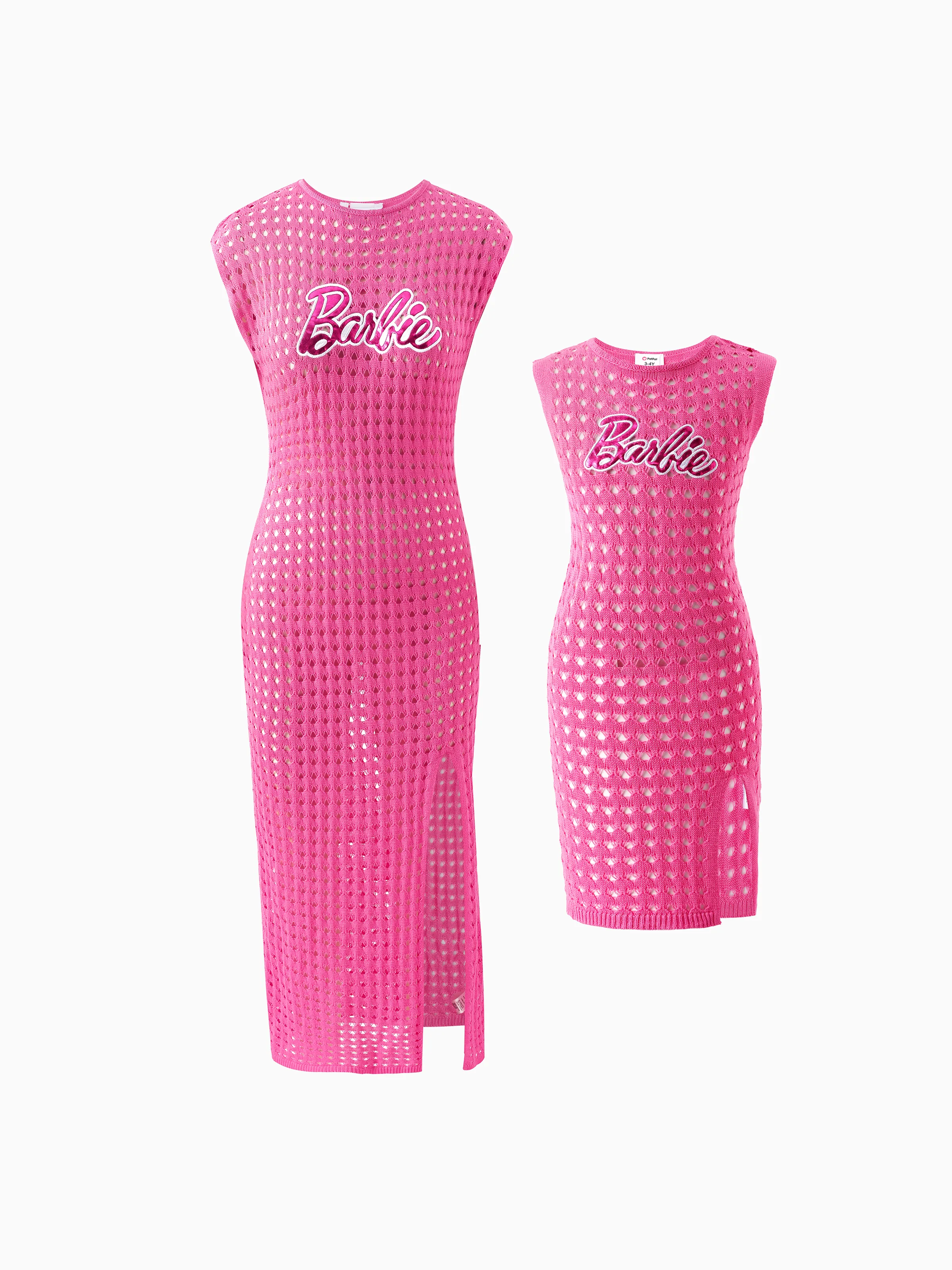 

Barbie Mommy And Me 1pc Hollow-out Crochet Tank Knitted Slit Dress