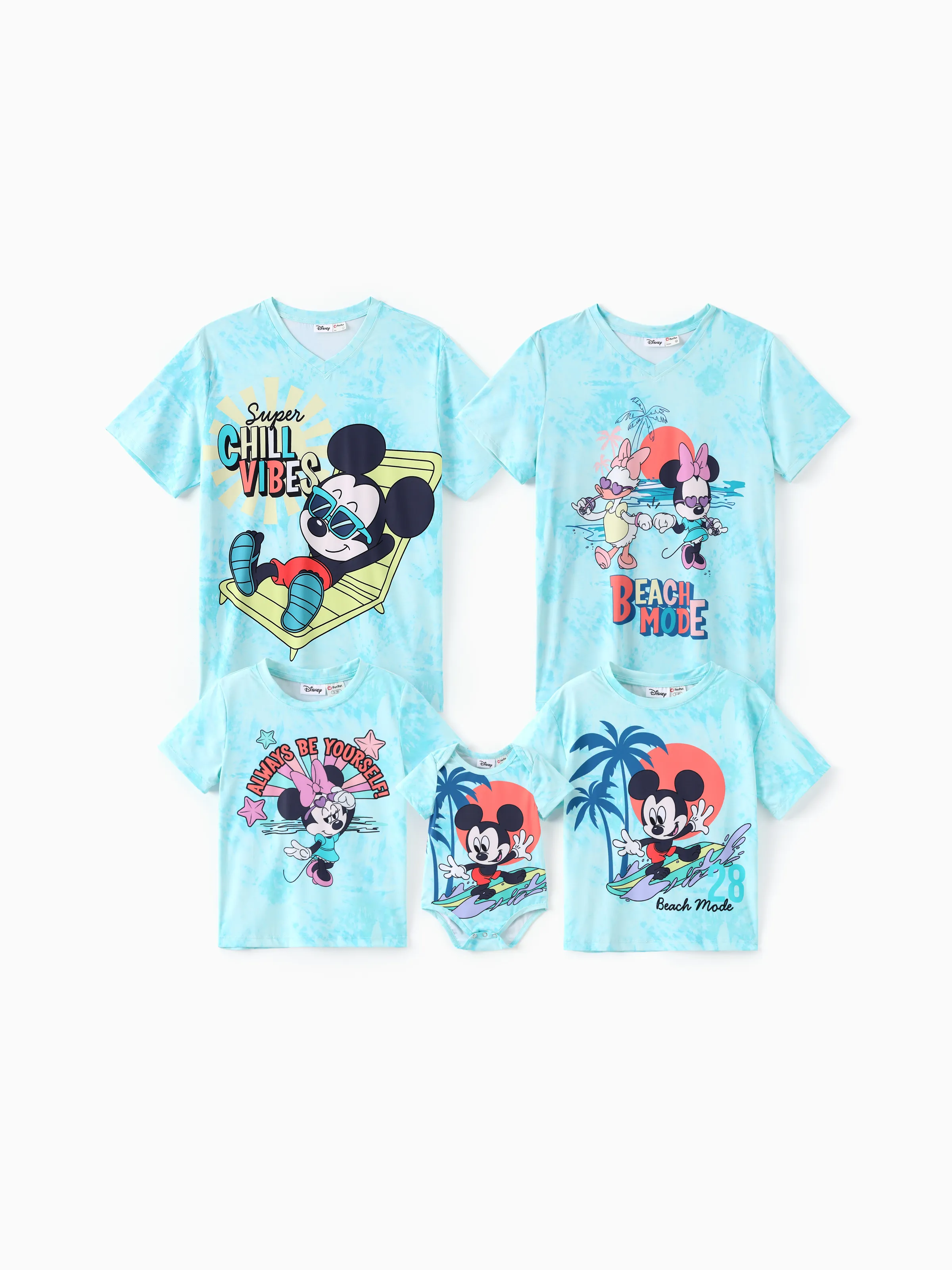 

Disney Mickey and Friends Family Matching Tie-dye Sun-protective Cooling T-shirt/Romper